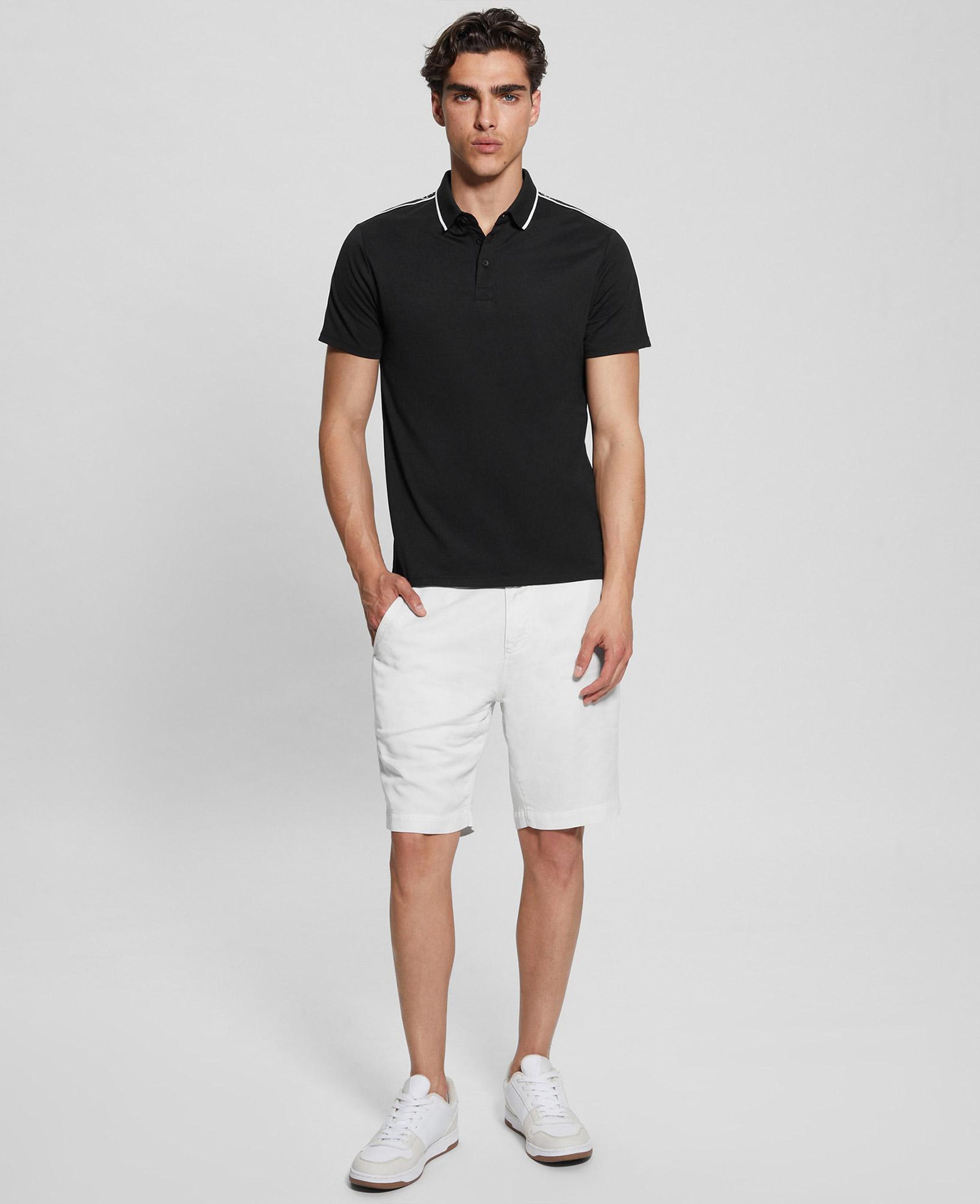 Guess Quattro Erkek Siyah Polo T-Shirt