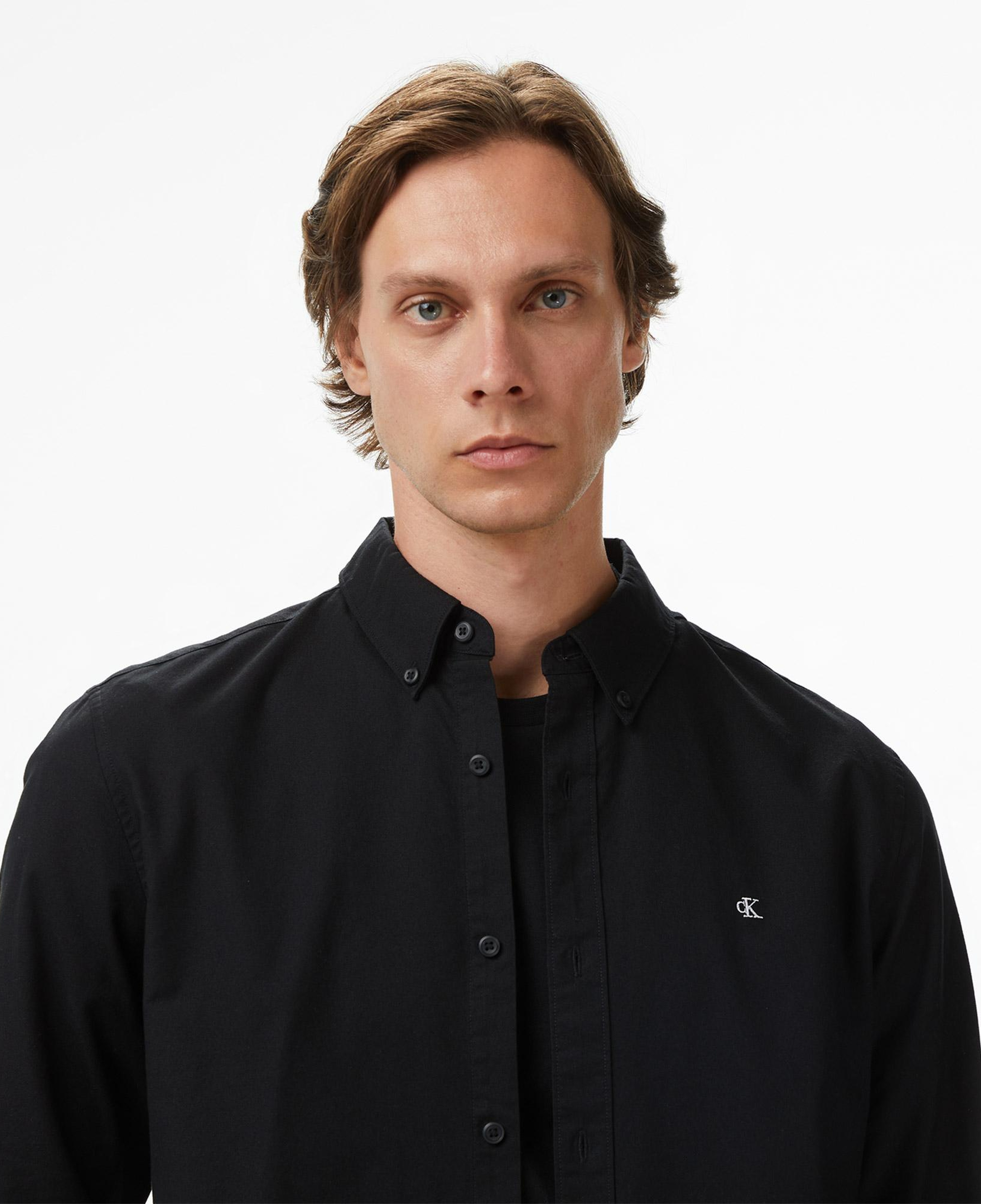 Calvin Klein Solid Oxford Classic Erkek Siyah Gömlek