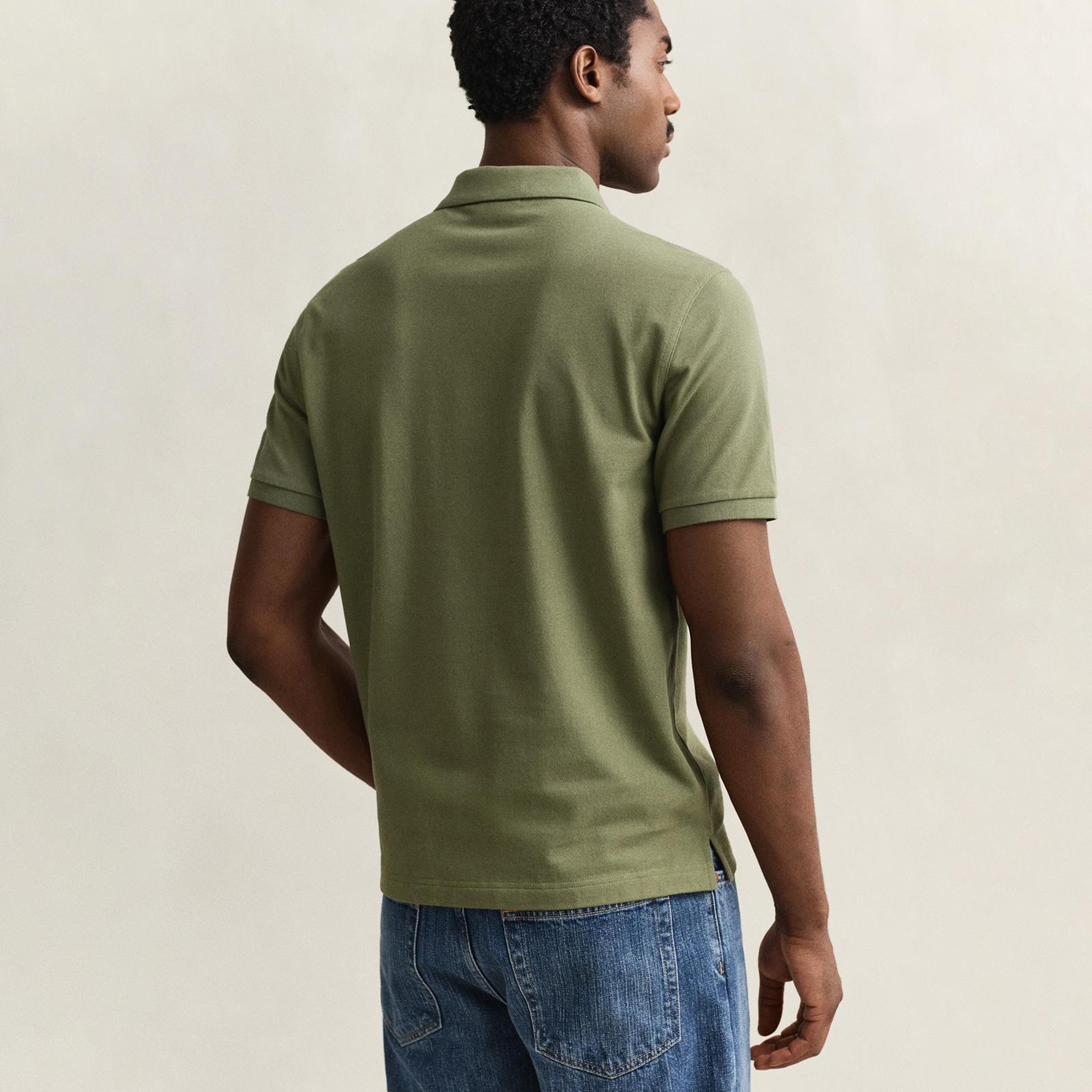 GANT Erkek Yeşil Regular Fit Logolu Polo Yaka T-Shirt