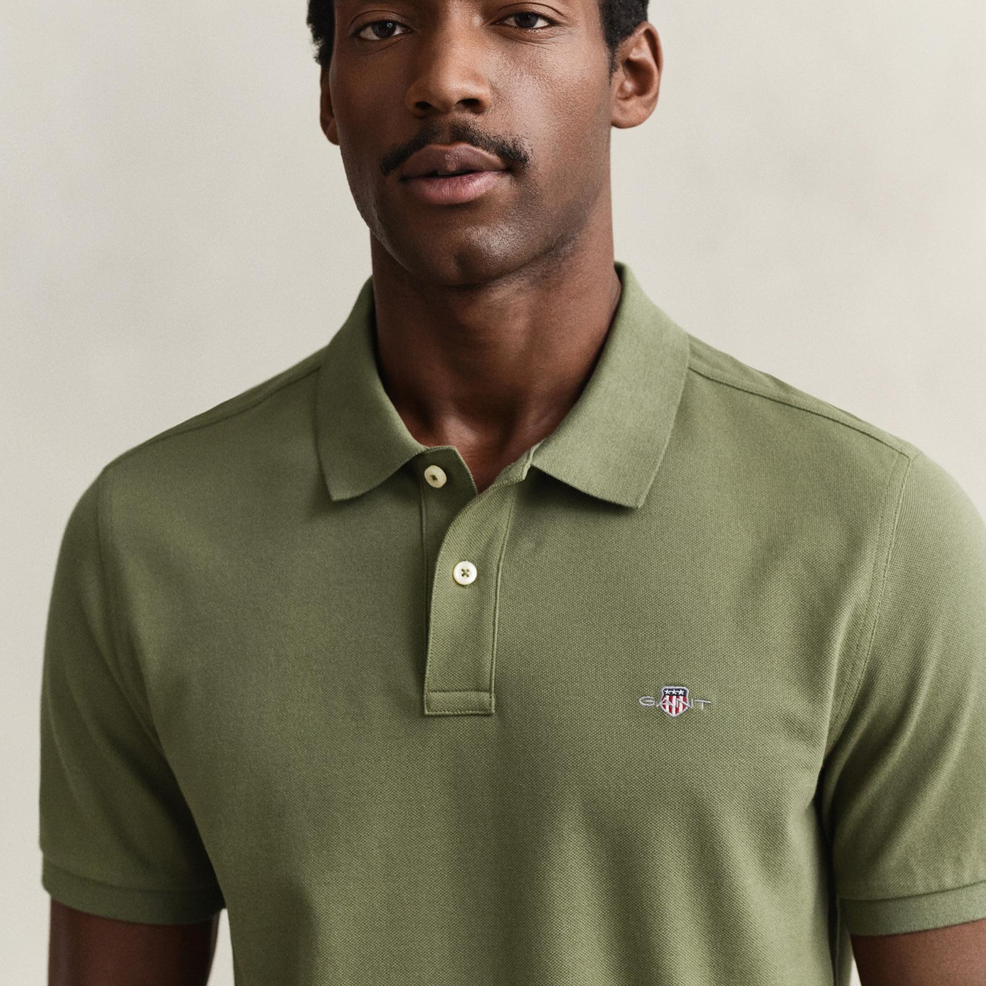 GANT Erkek Yeşil Regular Fit Logolu Polo Yaka T-Shirt