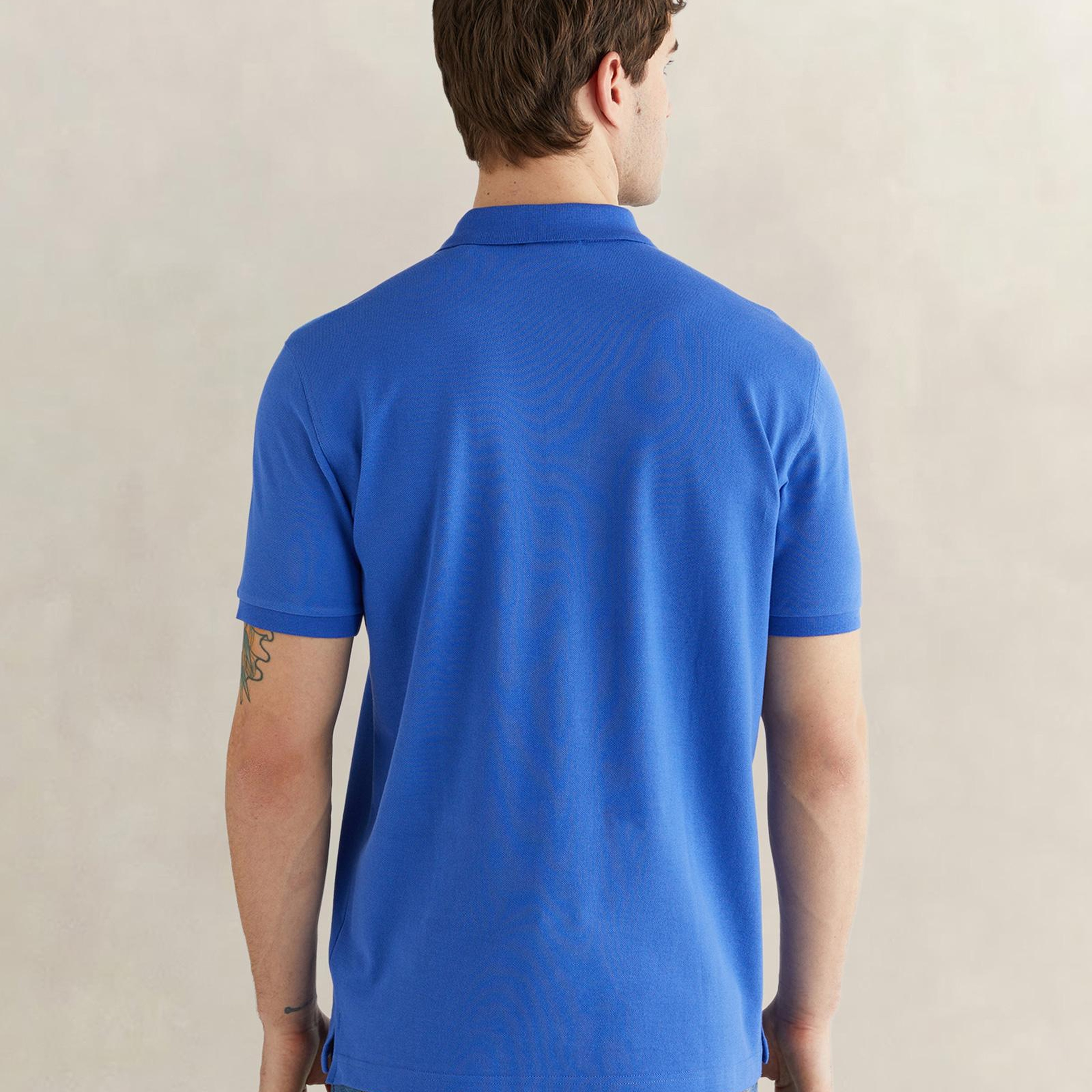 GANT Erkek Mavi Regular Fit Logolu Polo Yaka T-Shirt