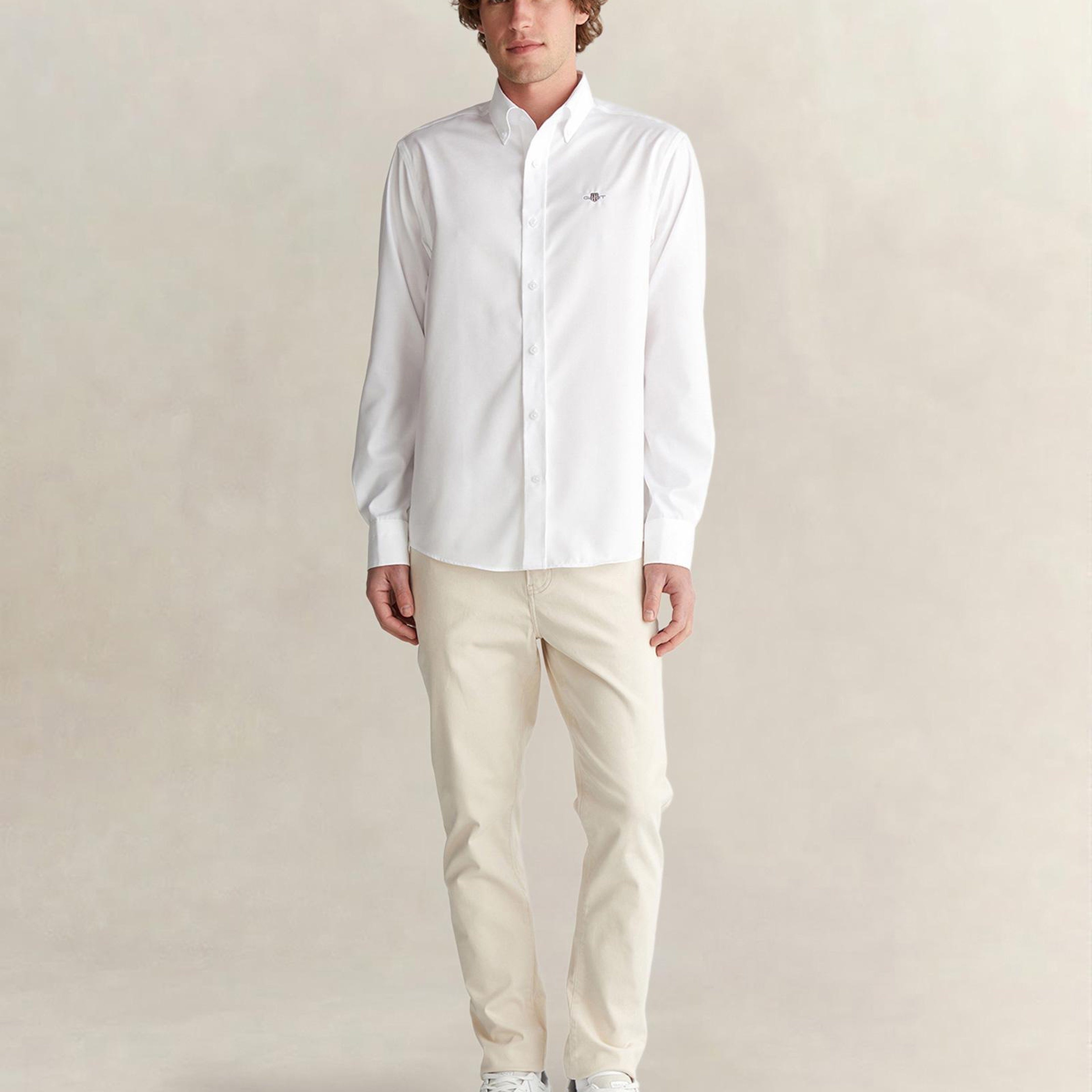 GANT Erkek Beyaz Regular Fit Gömlek