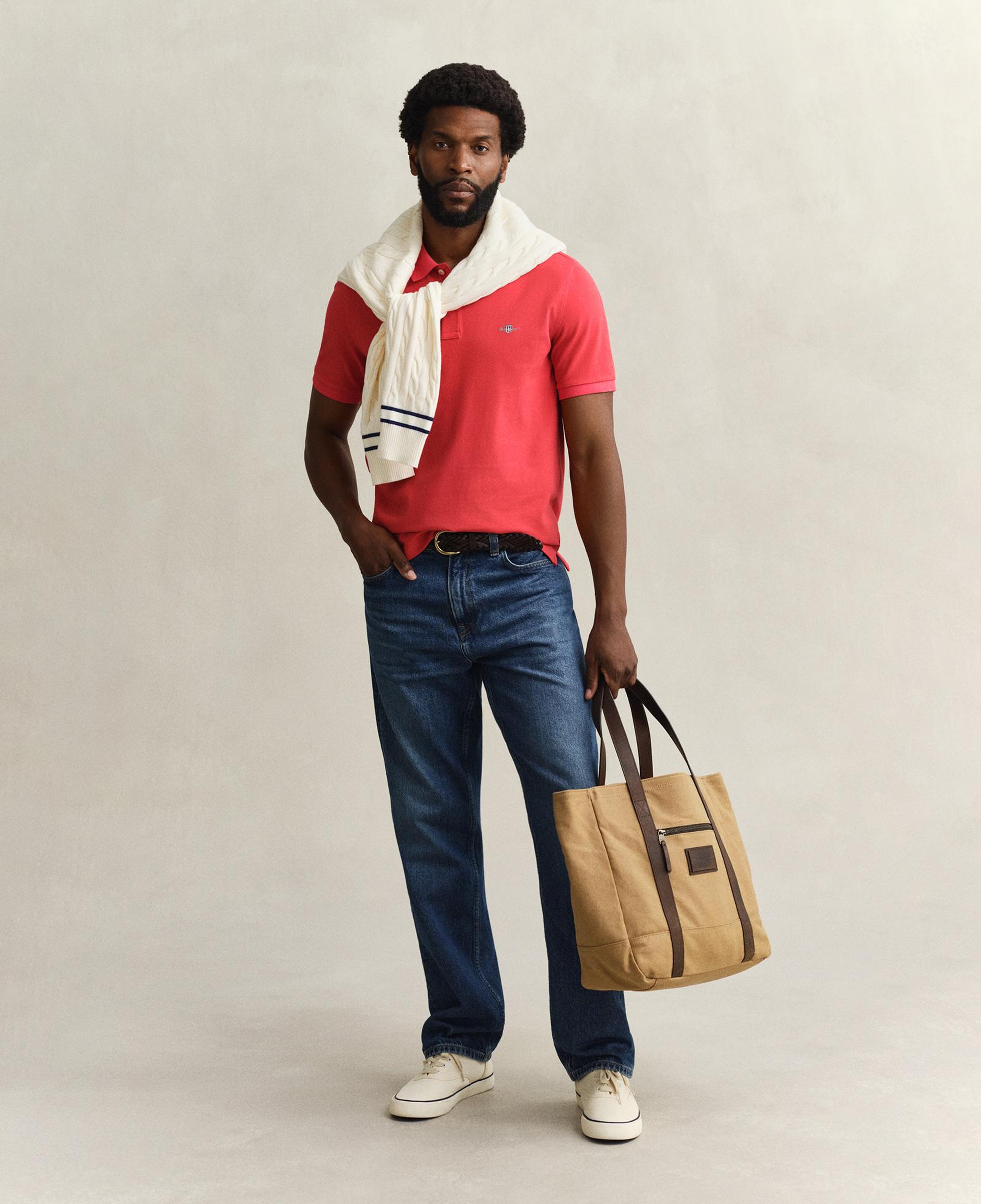 GANT Erkek Kırmızı Regular Fit Logolu Polo Yaka T-Shirt