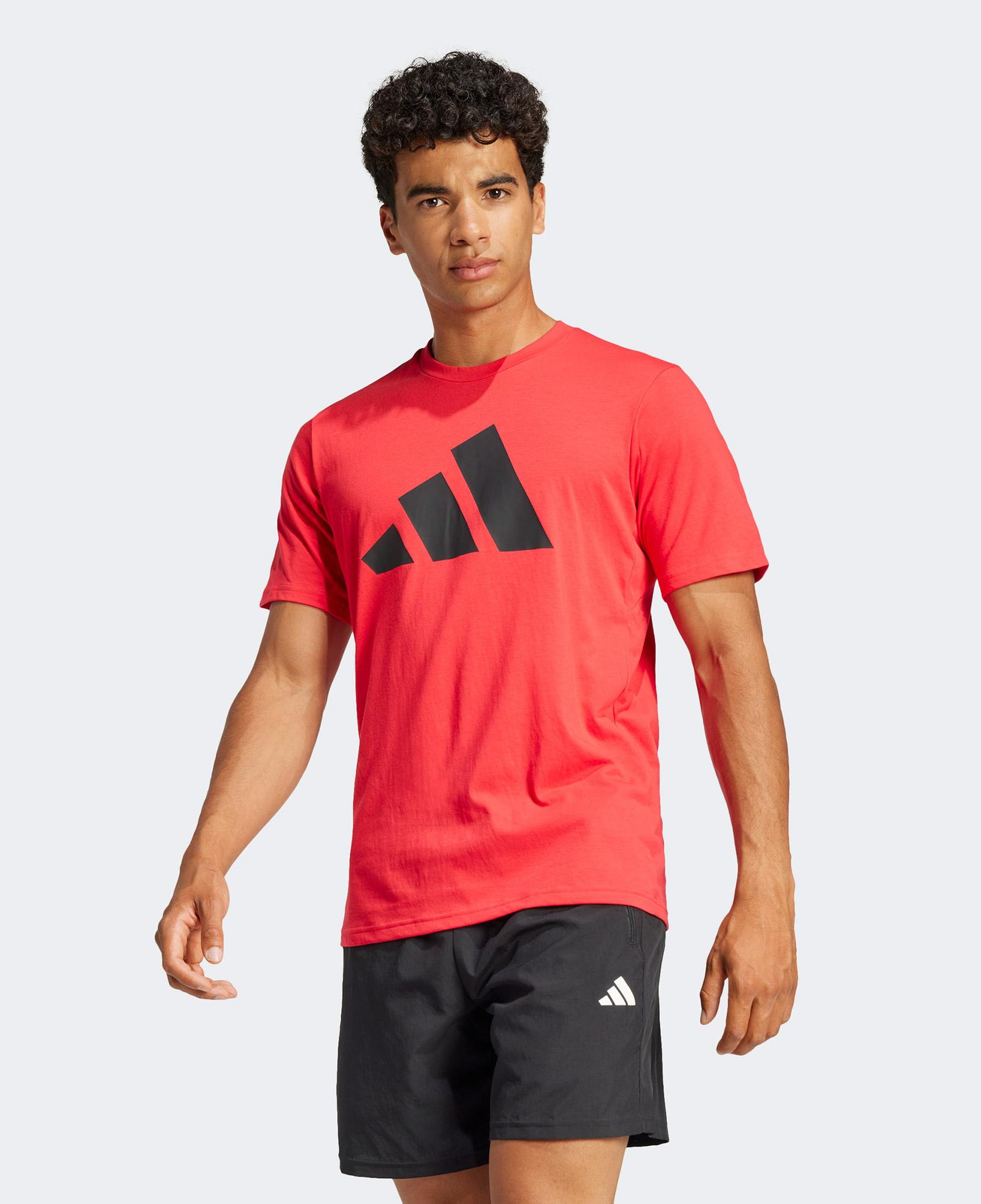 adidas Essentials Feelready Logo Erkek Kırmızı Antrenman T-Shirt