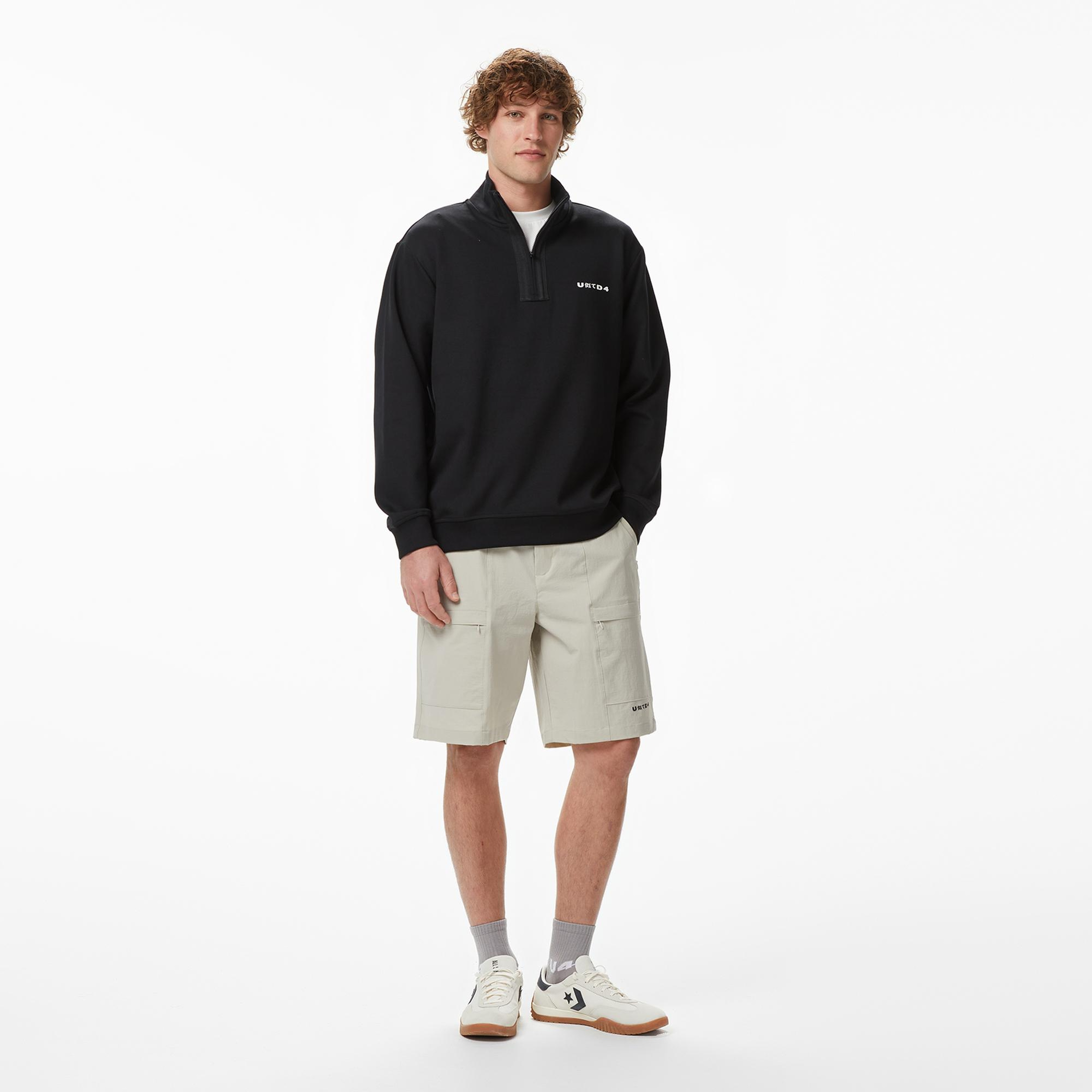 UNITED4 Regular Fit Erkek Siyah Sweatshirt
