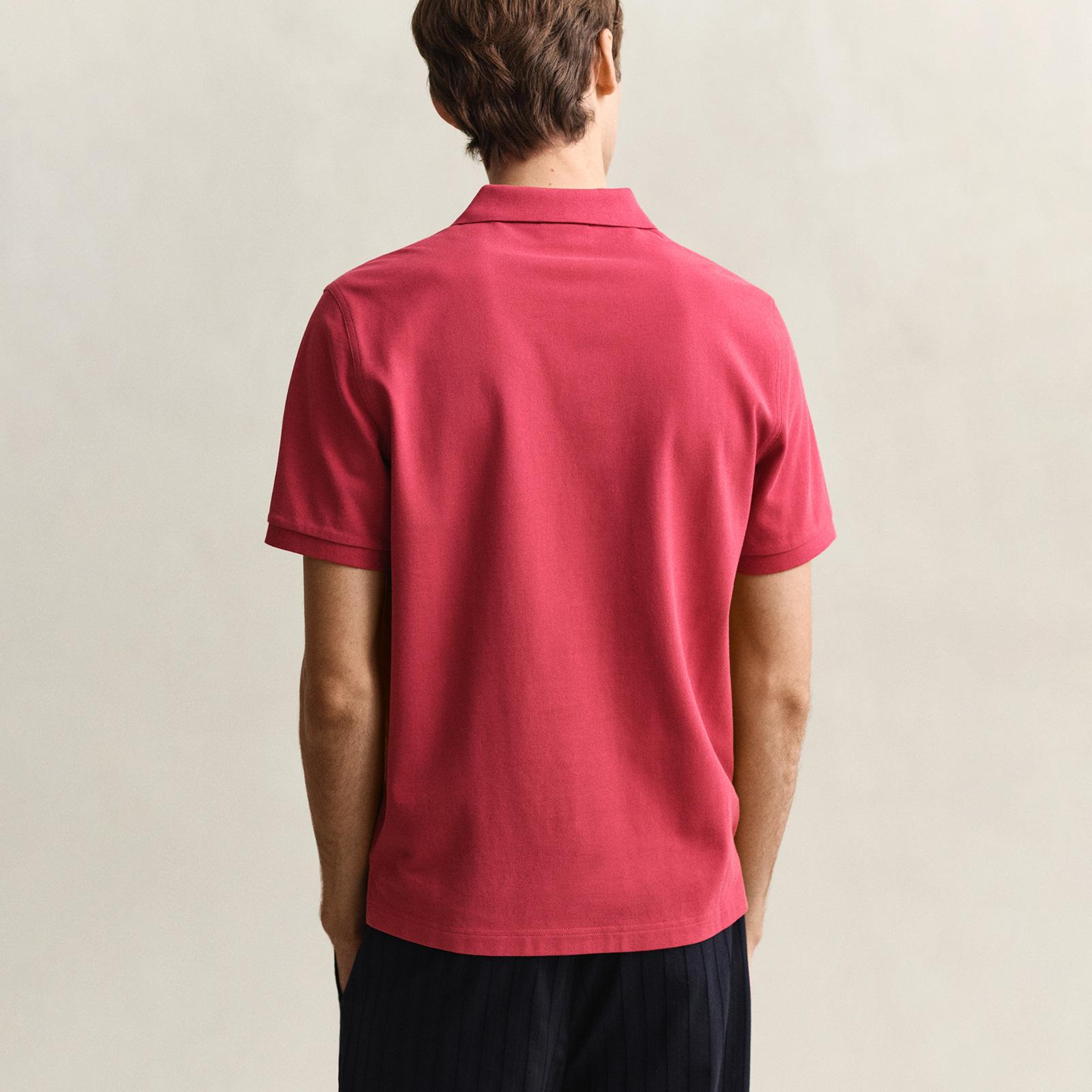 GANT Erkek Kırmızı Regular Fit Logolu Polo Yaka T-Shirt