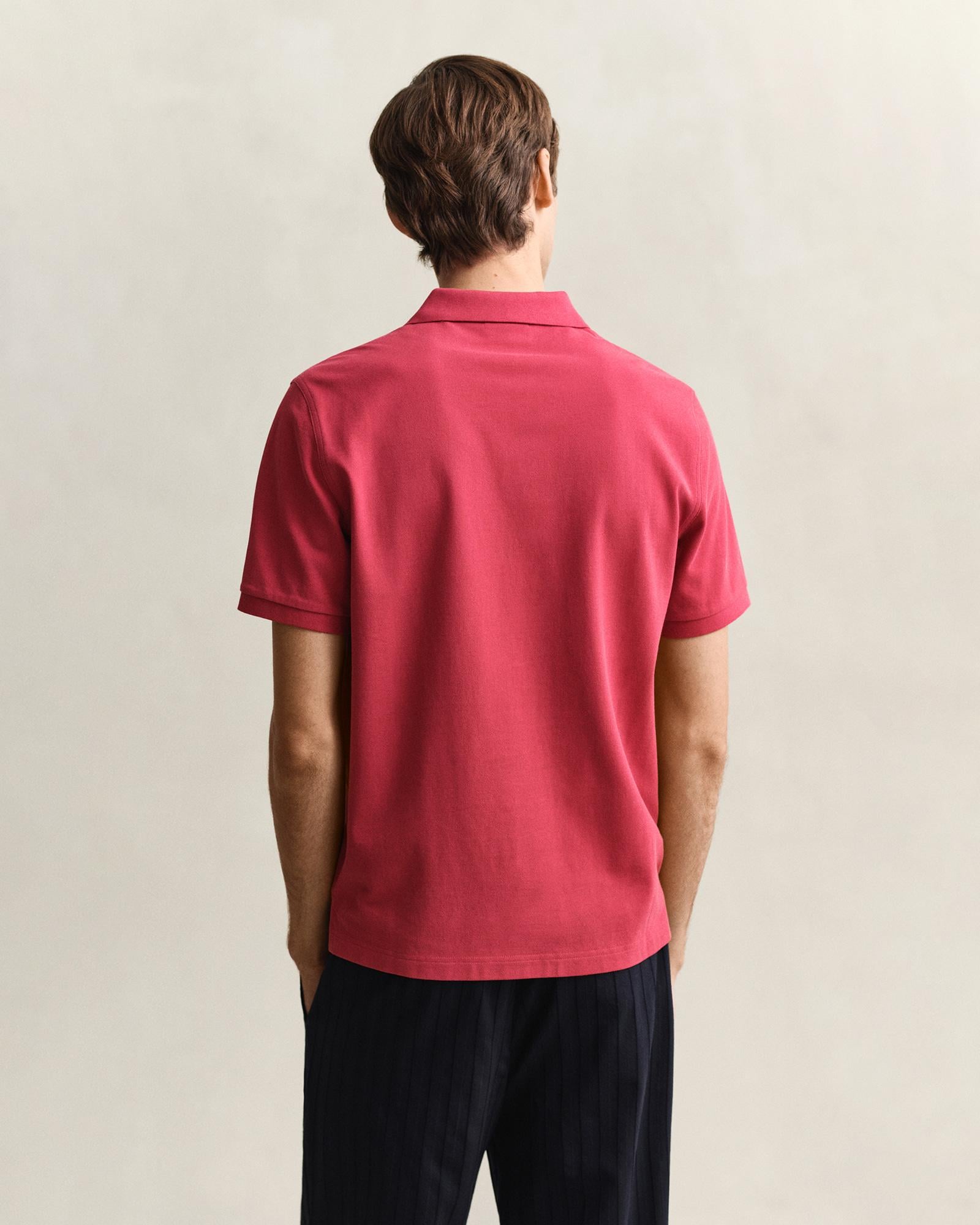 GANT Erkek Kırmızı Regular Fit Logolu Polo Yaka T-Shirt