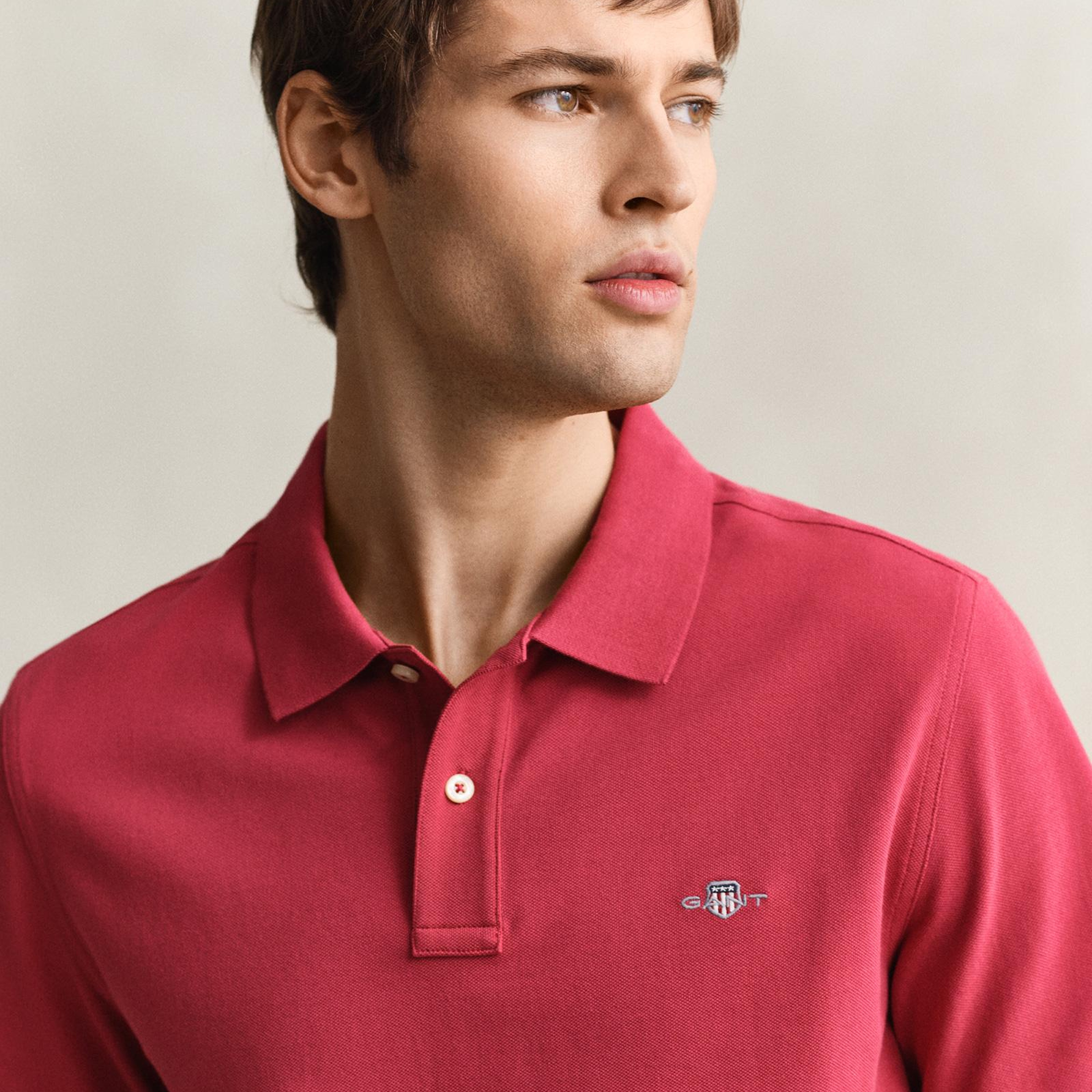 GANT Erkek Kırmızı Regular Fit Logolu Polo Yaka T-Shirt