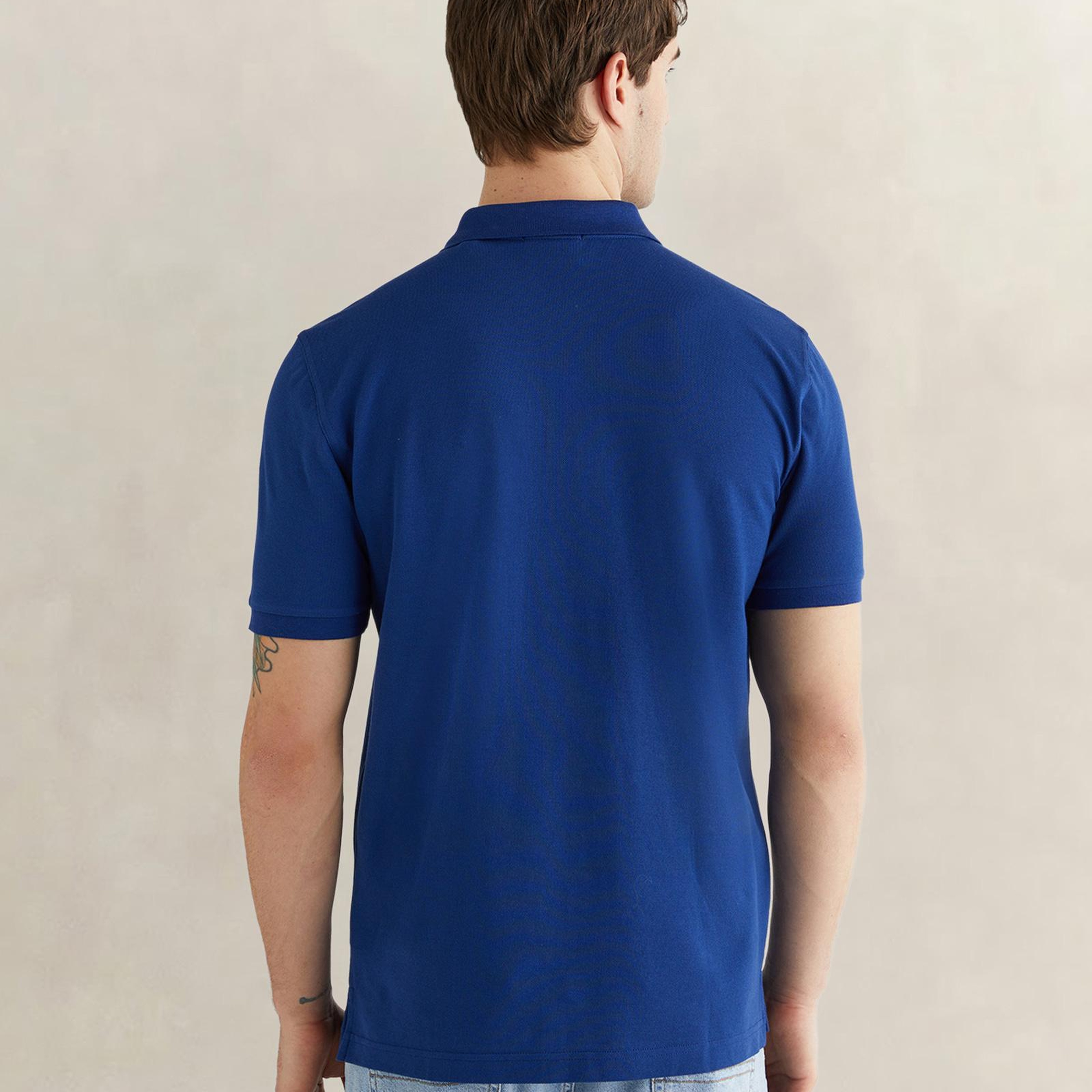 GANT Erkek Mavi Regular Fit Logolu Polo Yaka T-Shirt