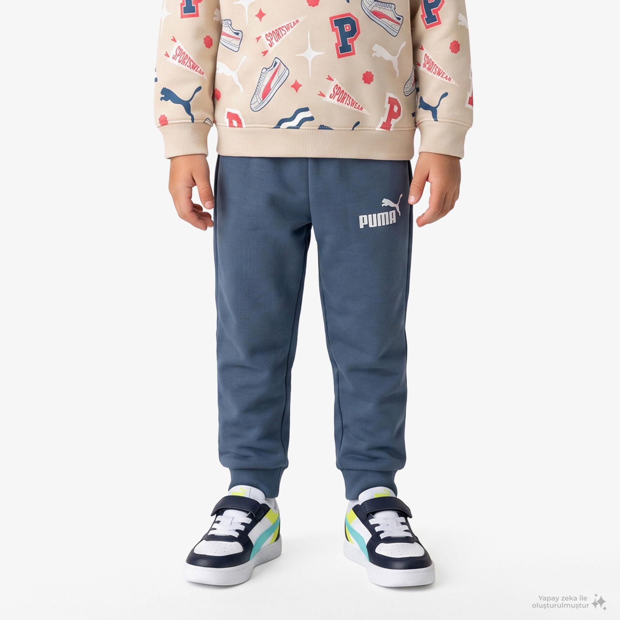 Puma Minicats Crew Çocuk Krem Eşofman Takımı