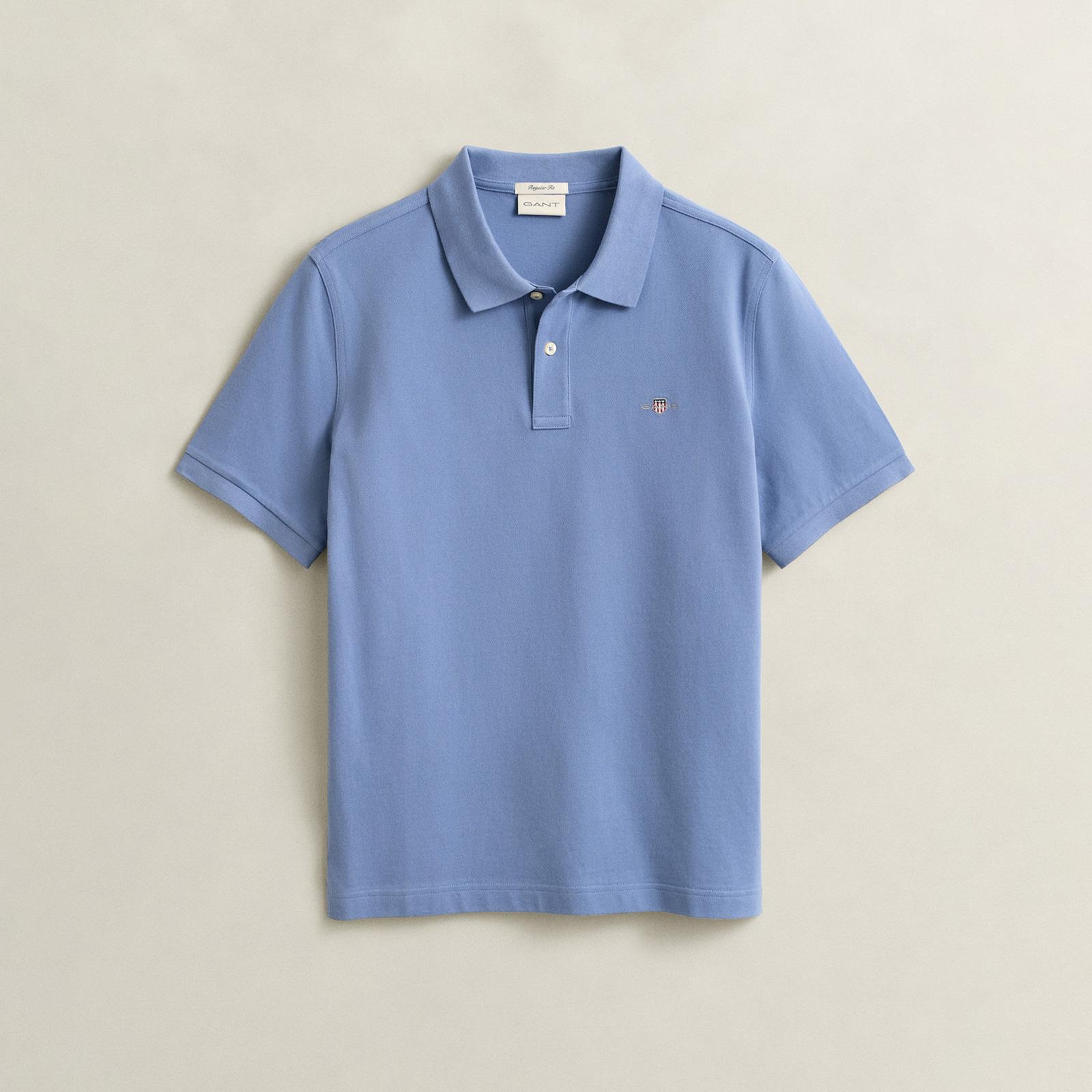GANT Erkek Mavi Regular Fit Logolu Polo Yaka T-Shirt