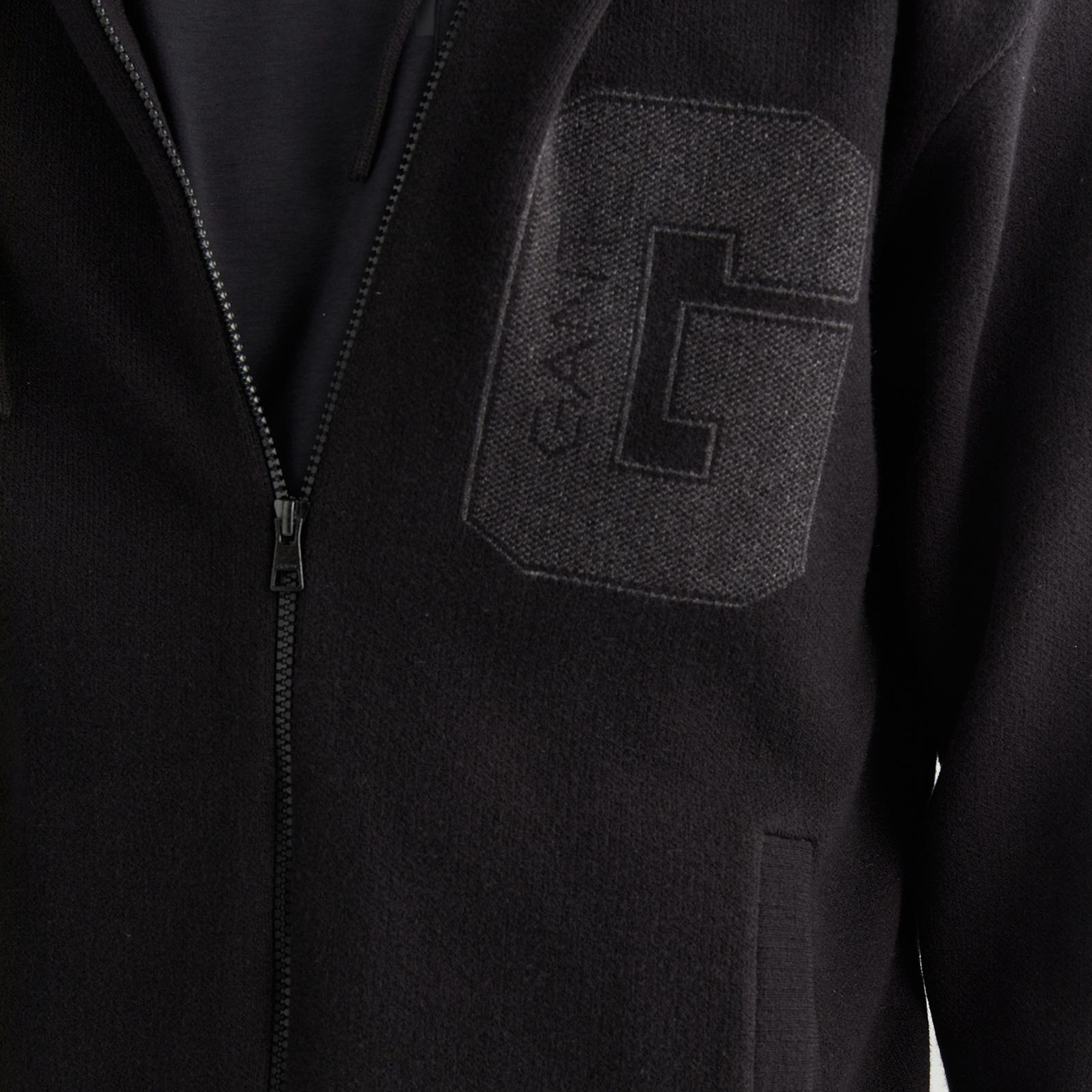 GANT Erkek Siyah Regular Fit Kapüşonlu Logolu Hırka