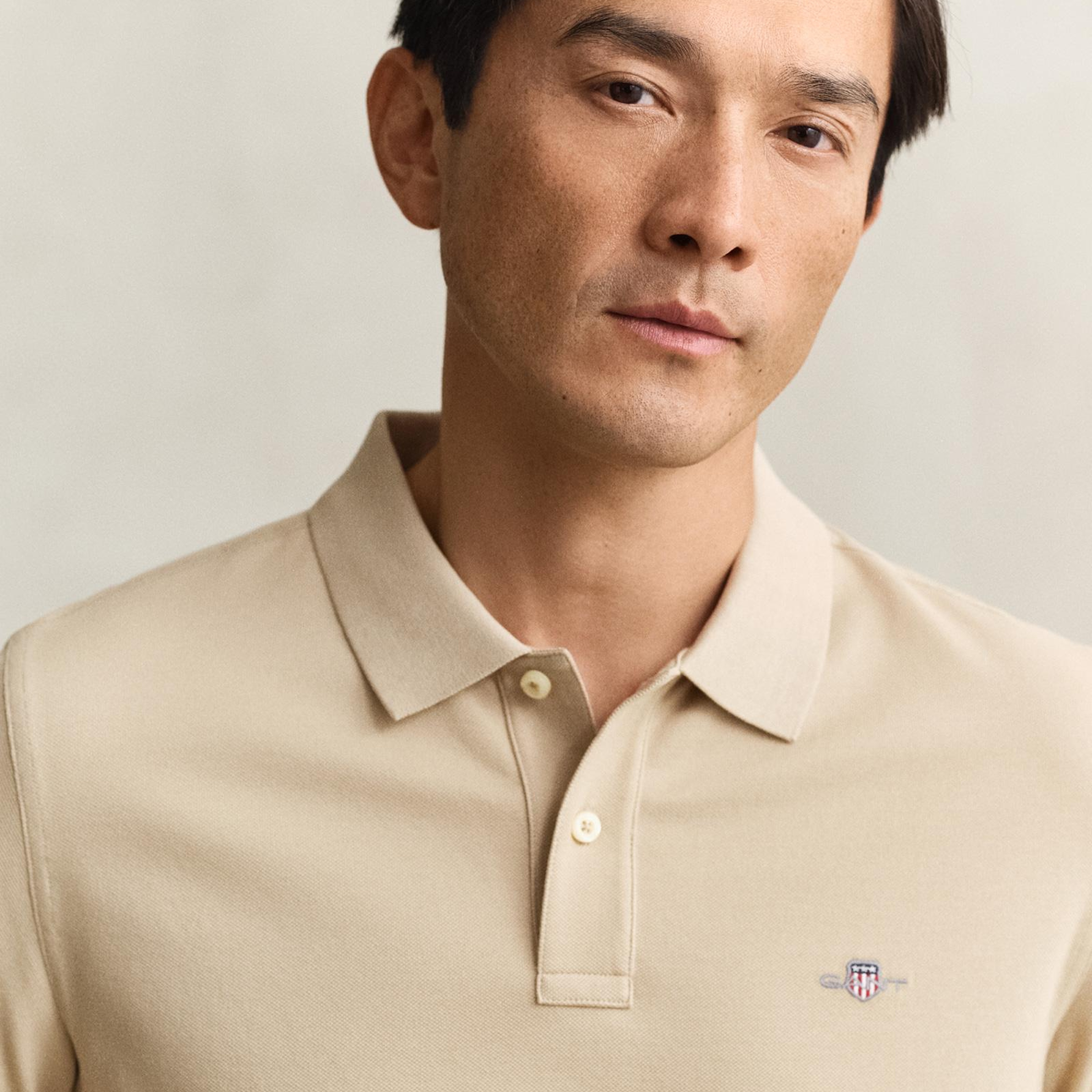 GANT Erkek Bej Regular Fit Logolu Polo Yaka T-Shirt