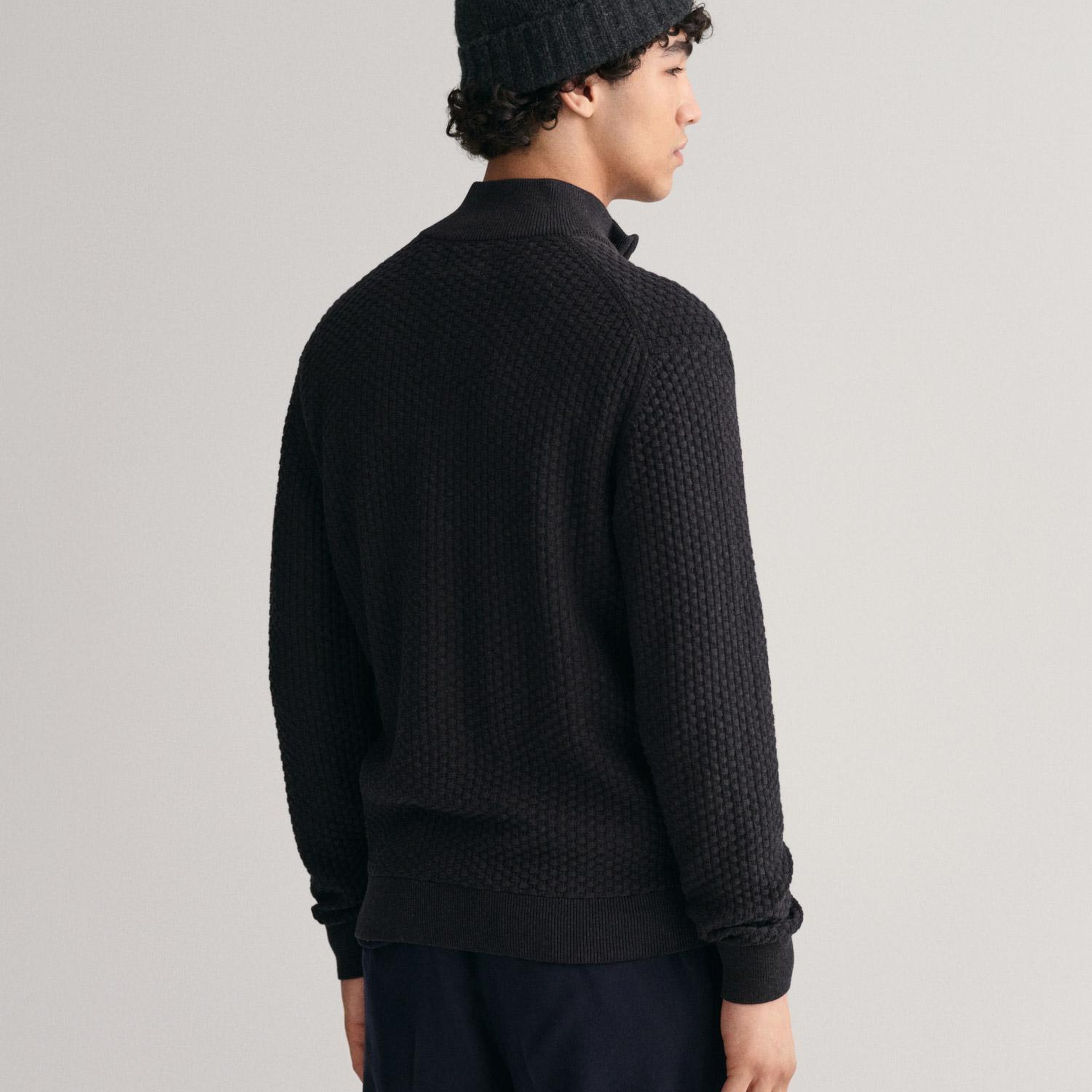 GANT Erkek Gri Regular Fit Fermuarlı Hırka