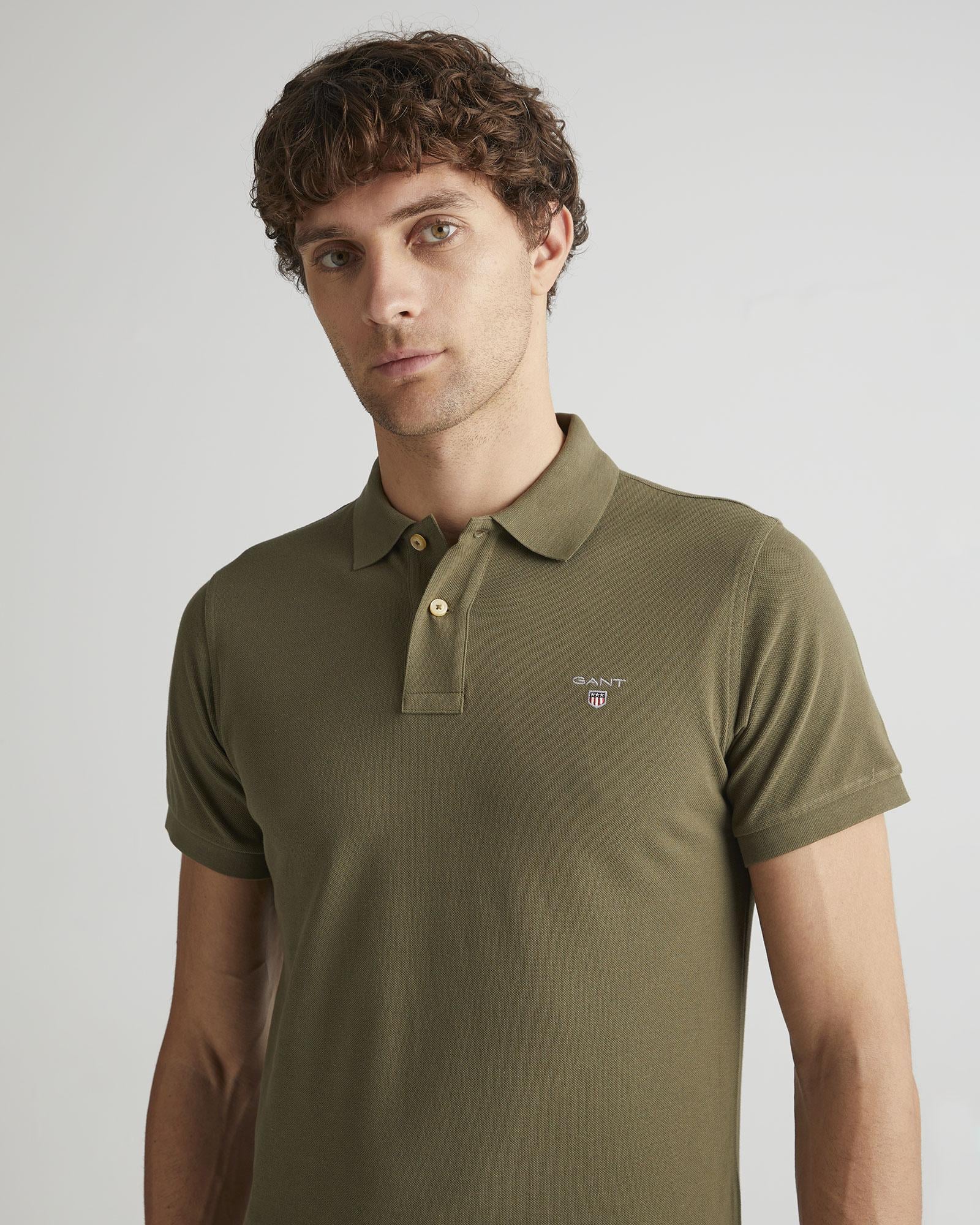 GANT Erkek Yeşil Regular Fit Polo