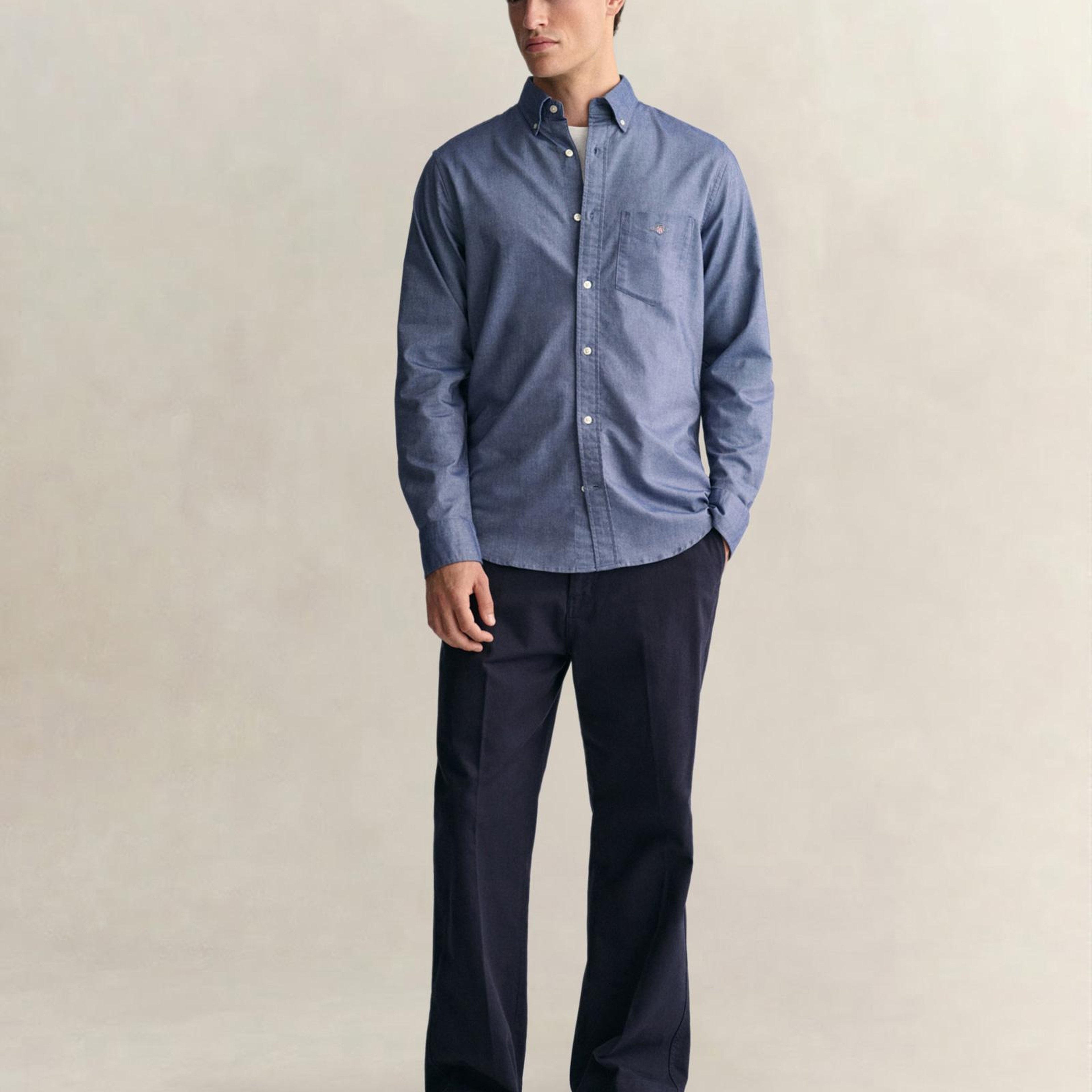 GANT Erkek Mavi Regular Fit Oxford Gömlek