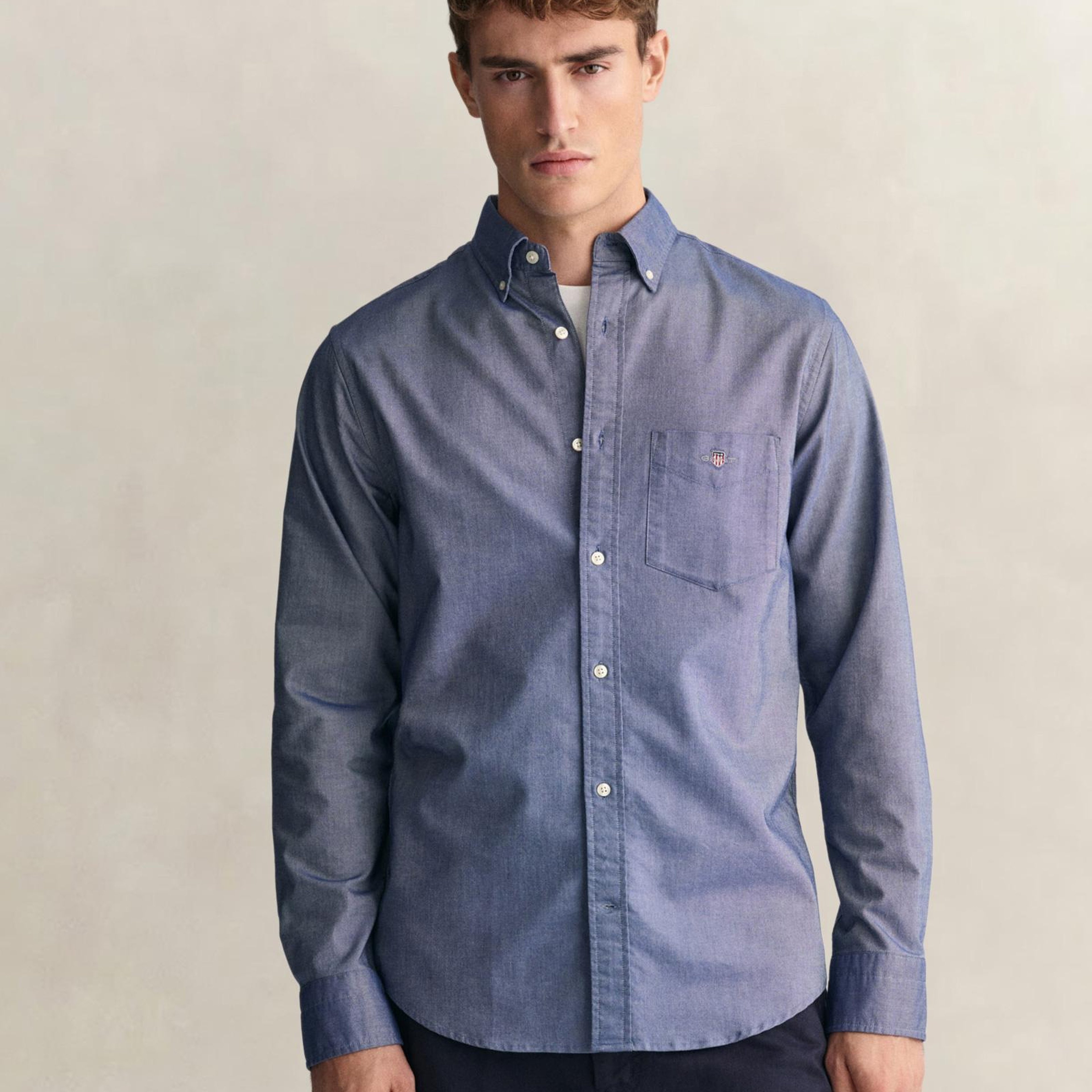 GANT Erkek Mavi Regular Fit Oxford Gömlek