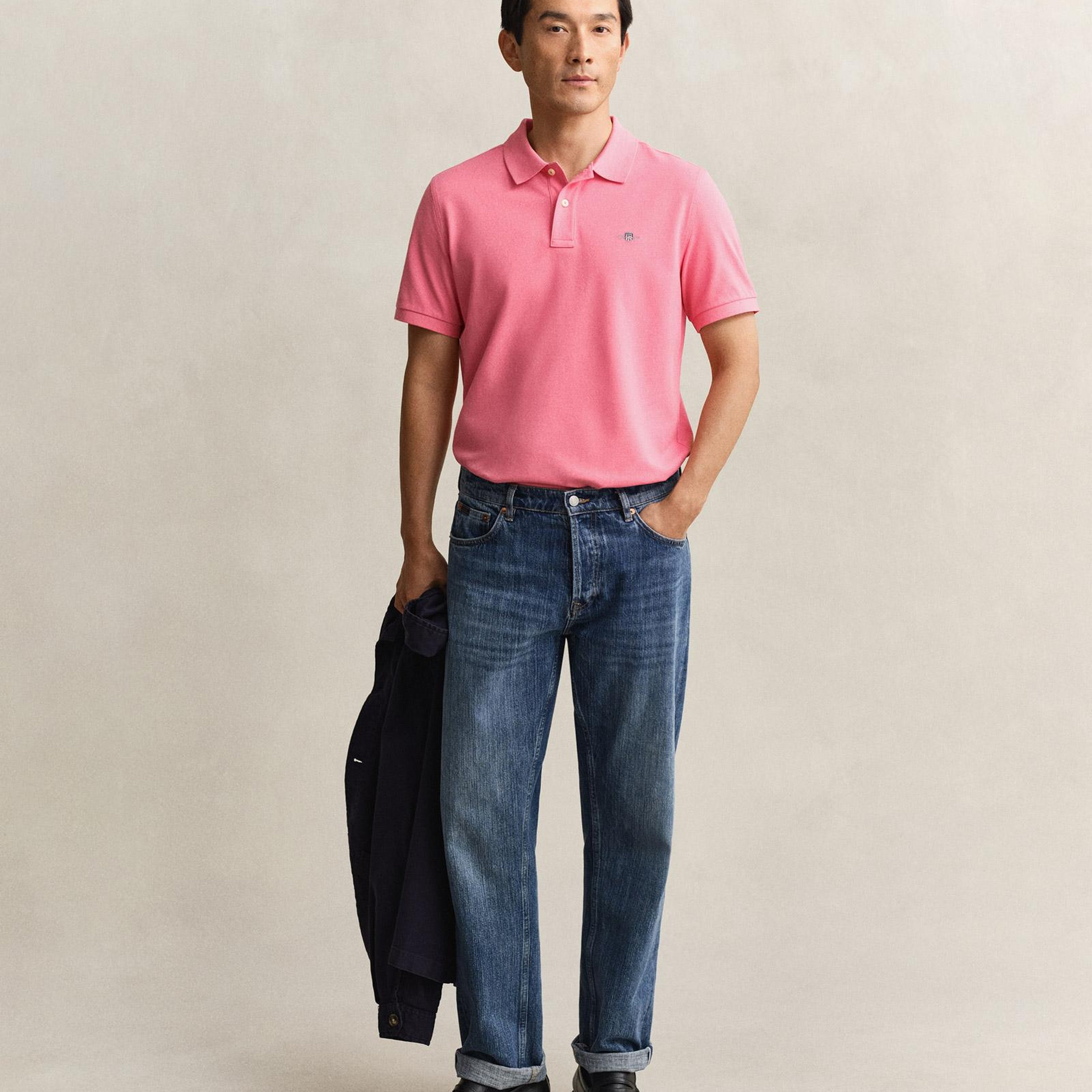 GANT Erkek Pembe Regular Fit Logolu Polo Yaka T-Shirt