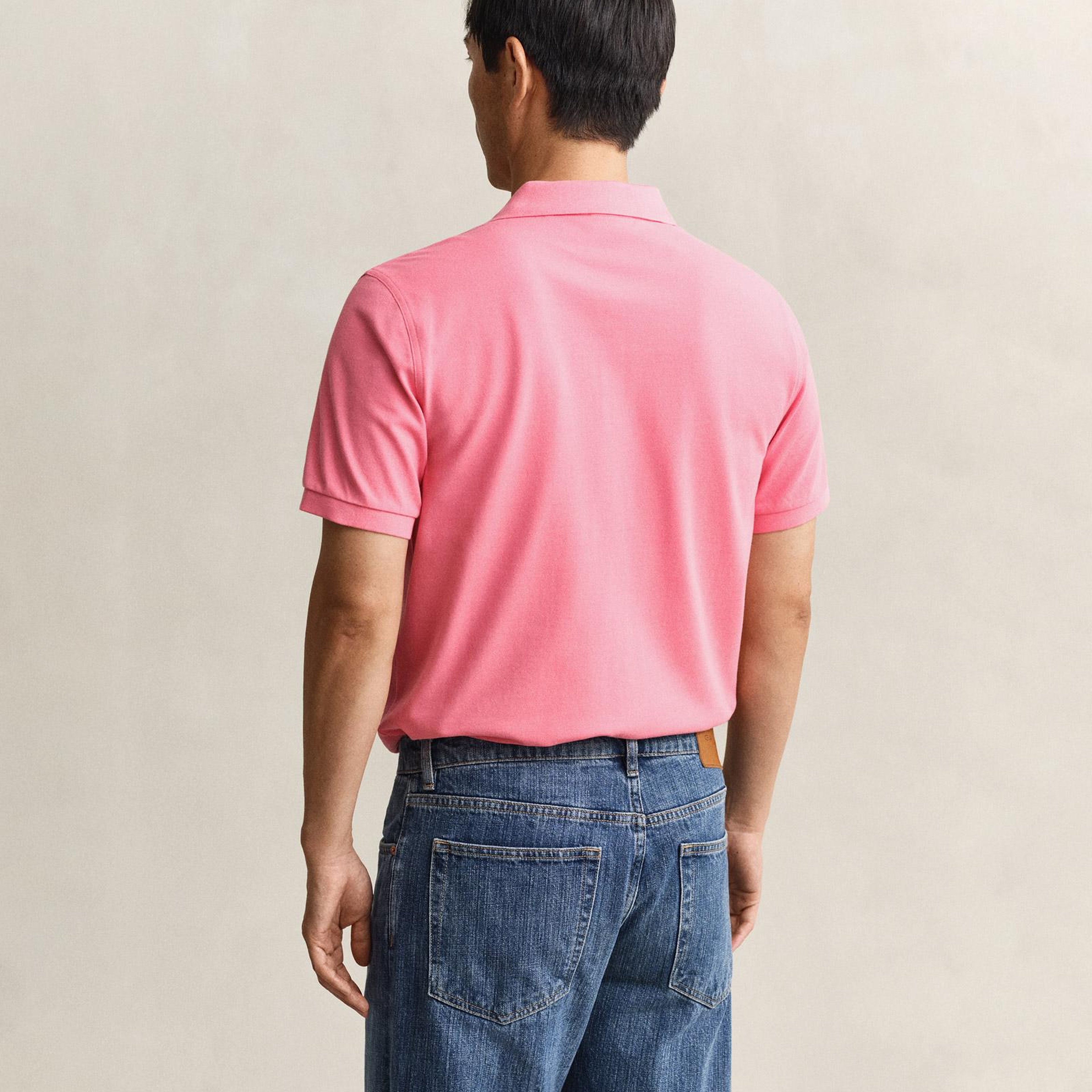 GANT Erkek Pembe Regular Fit Logolu Polo Yaka T-Shirt