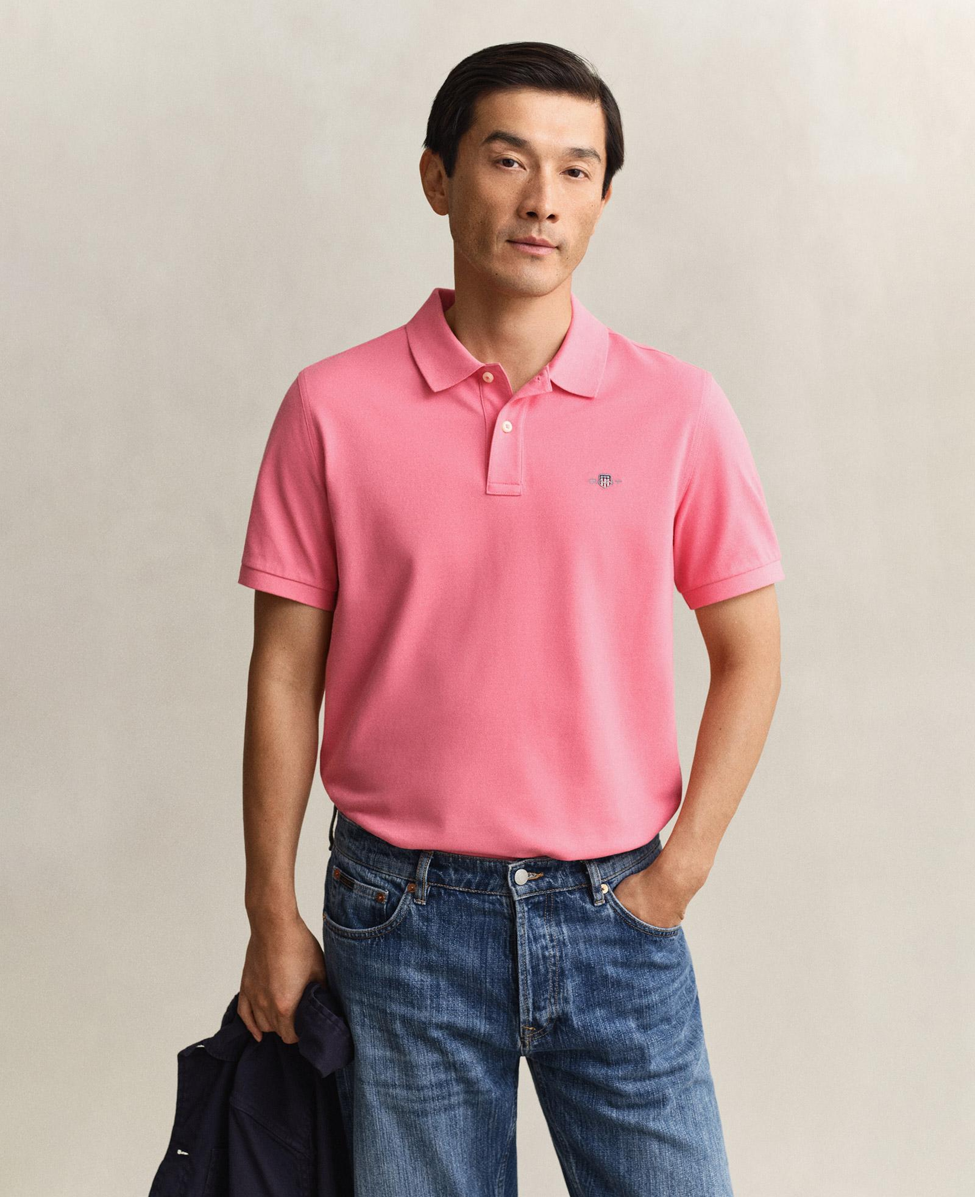 GANT Erkek Pembe Regular Fit Logolu Polo Yaka T-Shirt