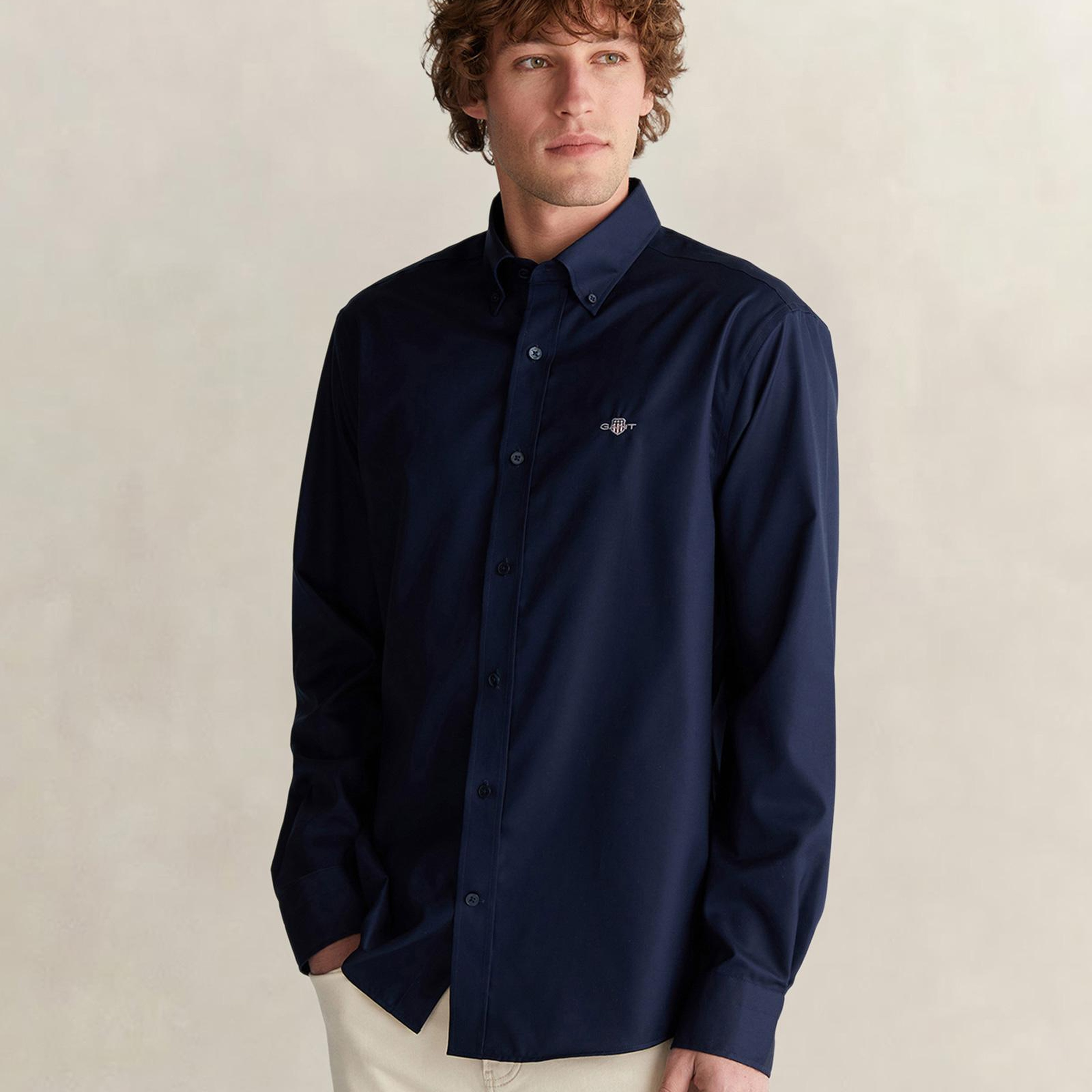 GANT Erkek Lacivert Regular Fit Gömlek