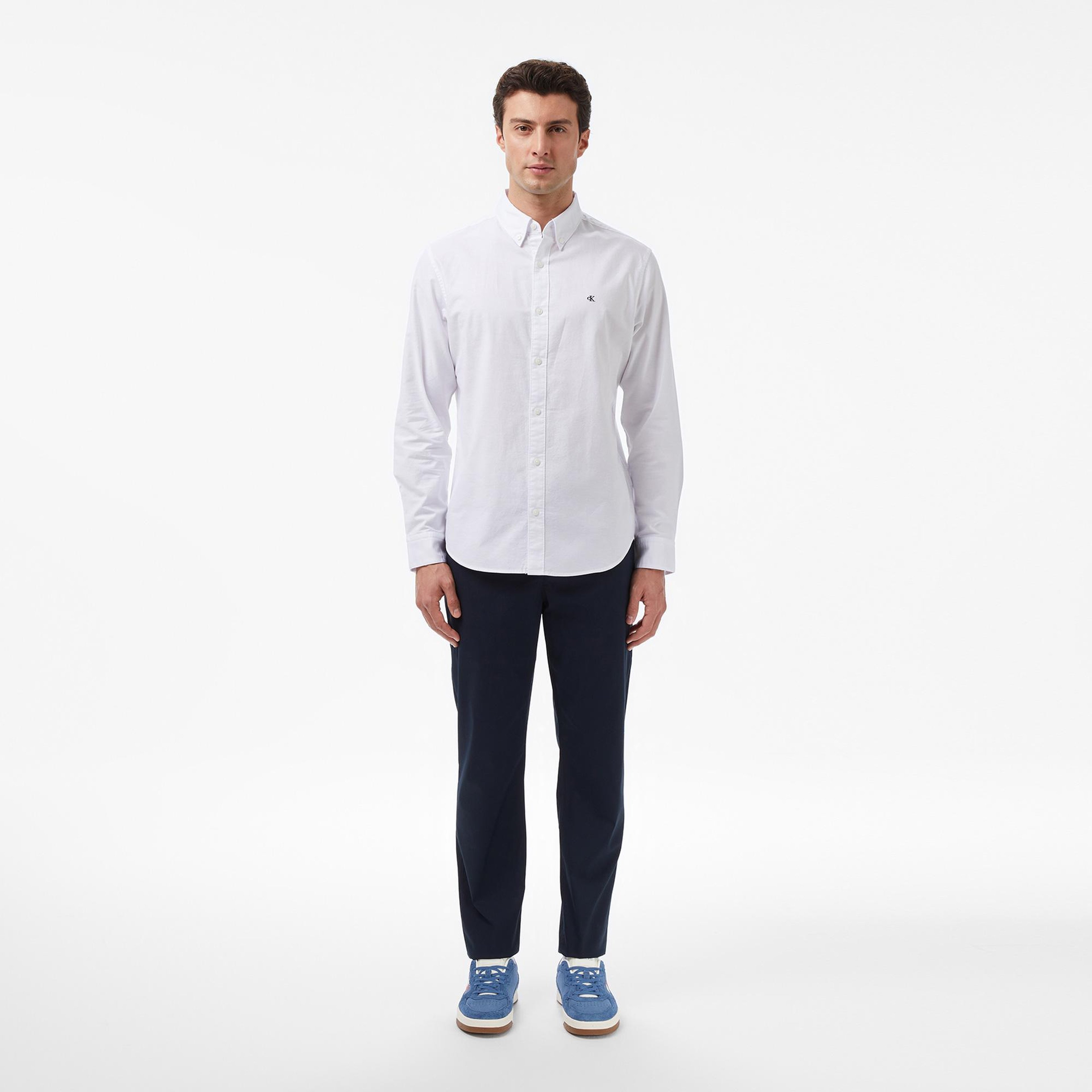 Calvin Klein Solid Oxford Classic Erkek Beyaz Gömlek