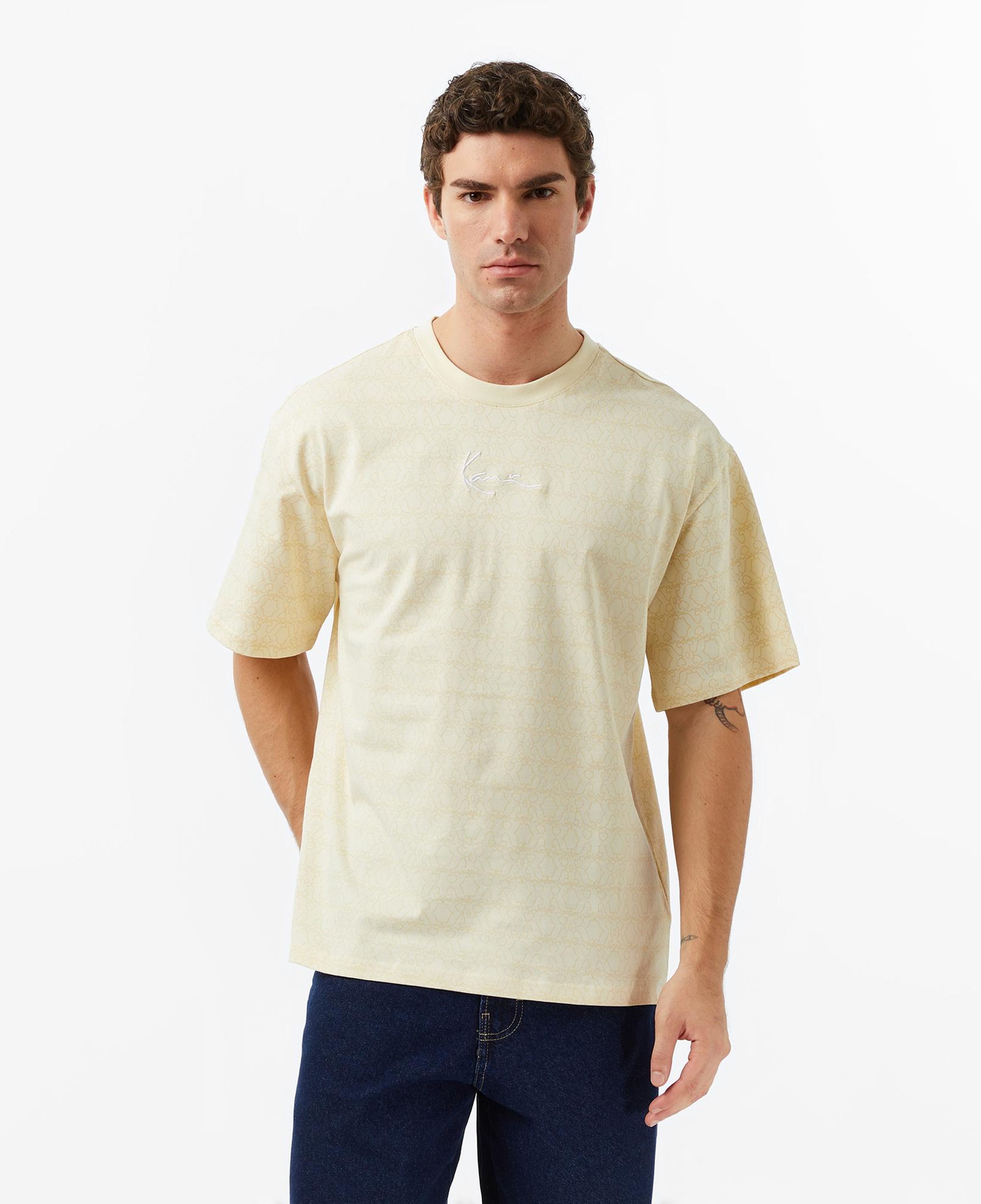 Karl Kani Aop Signature Erkek Bej T-Shirt