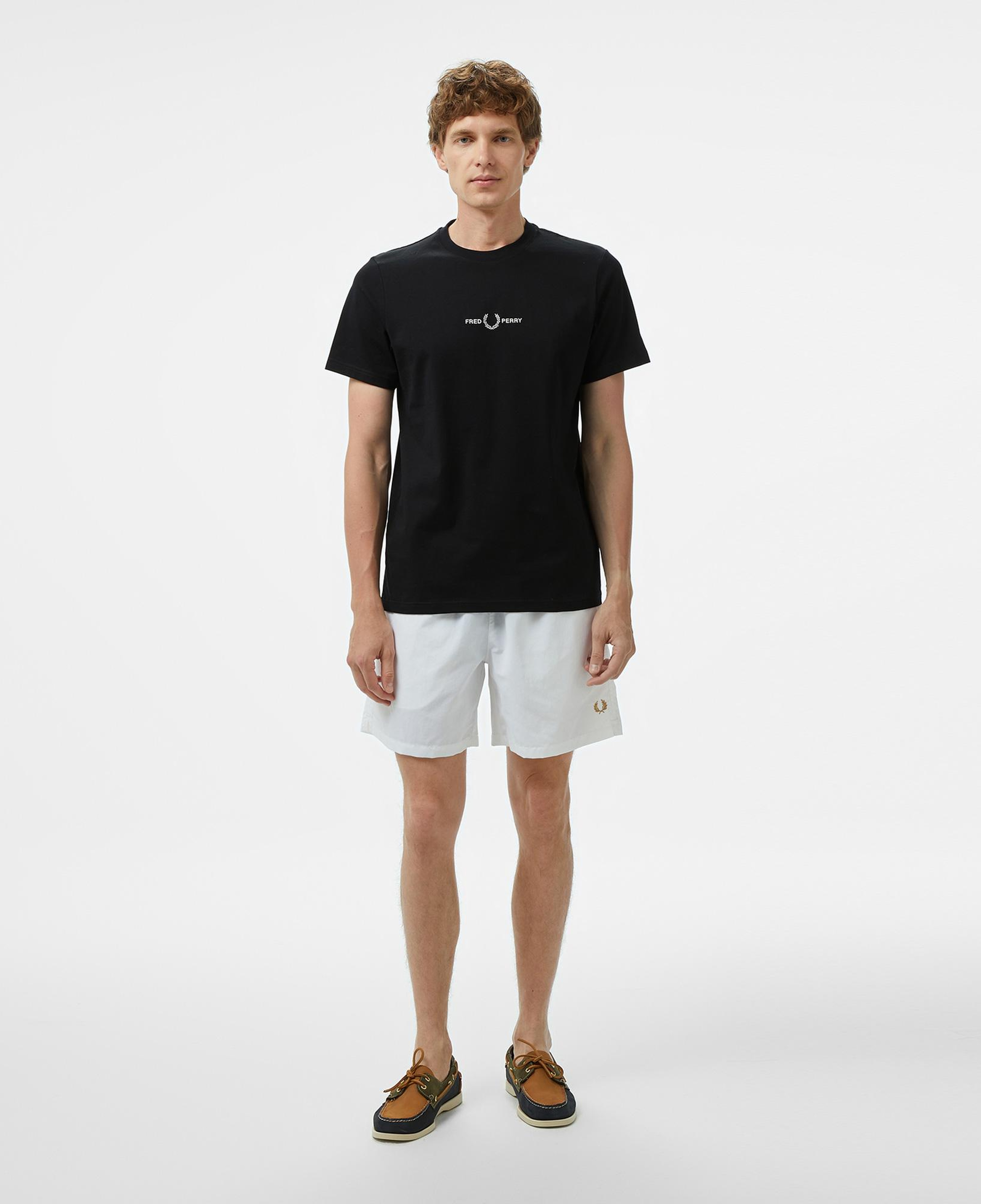 Fred Perry Embroidered Erkek Siyah T-Shirt