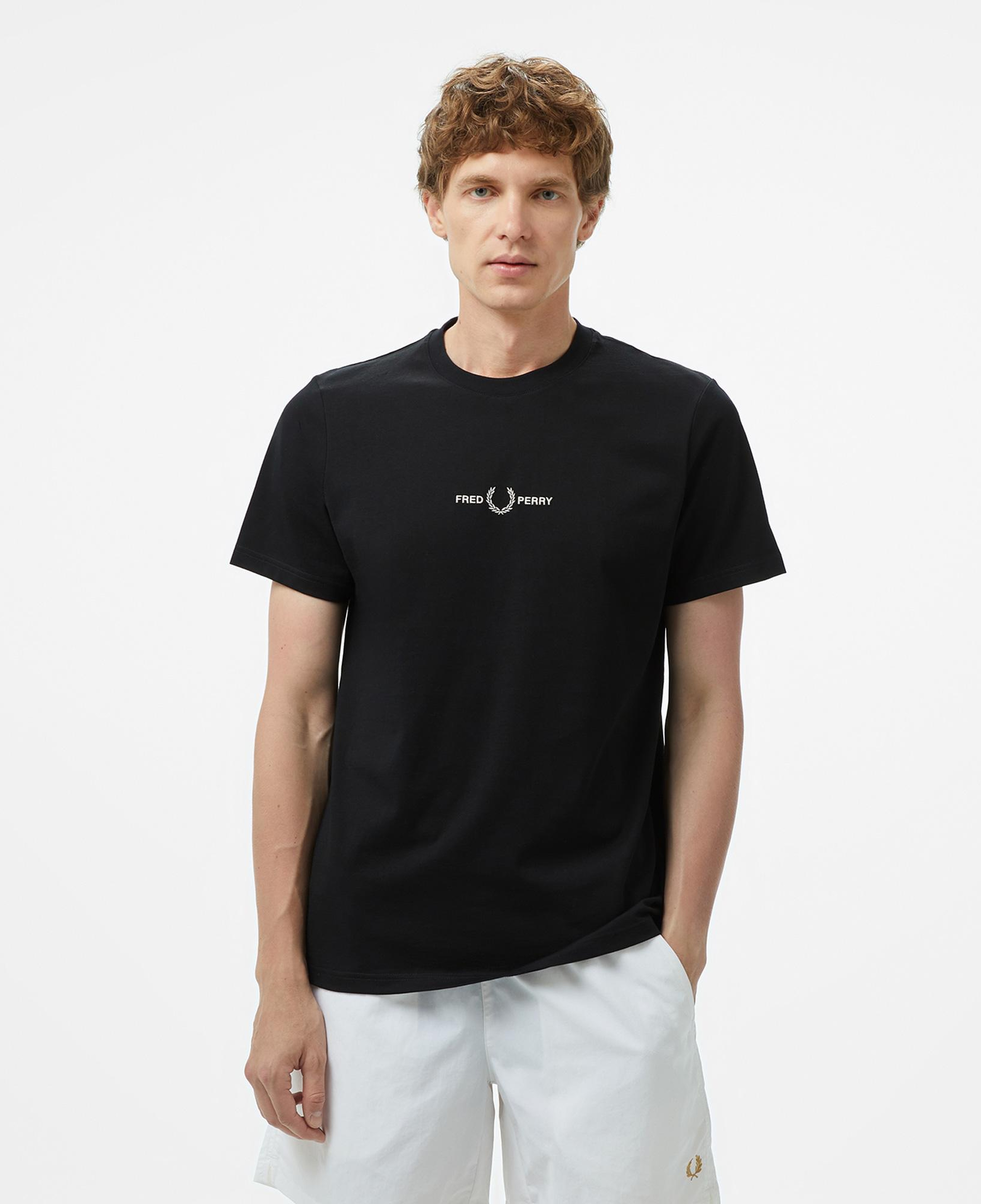 Fred Perry Embroidered Erkek Siyah T-Shirt