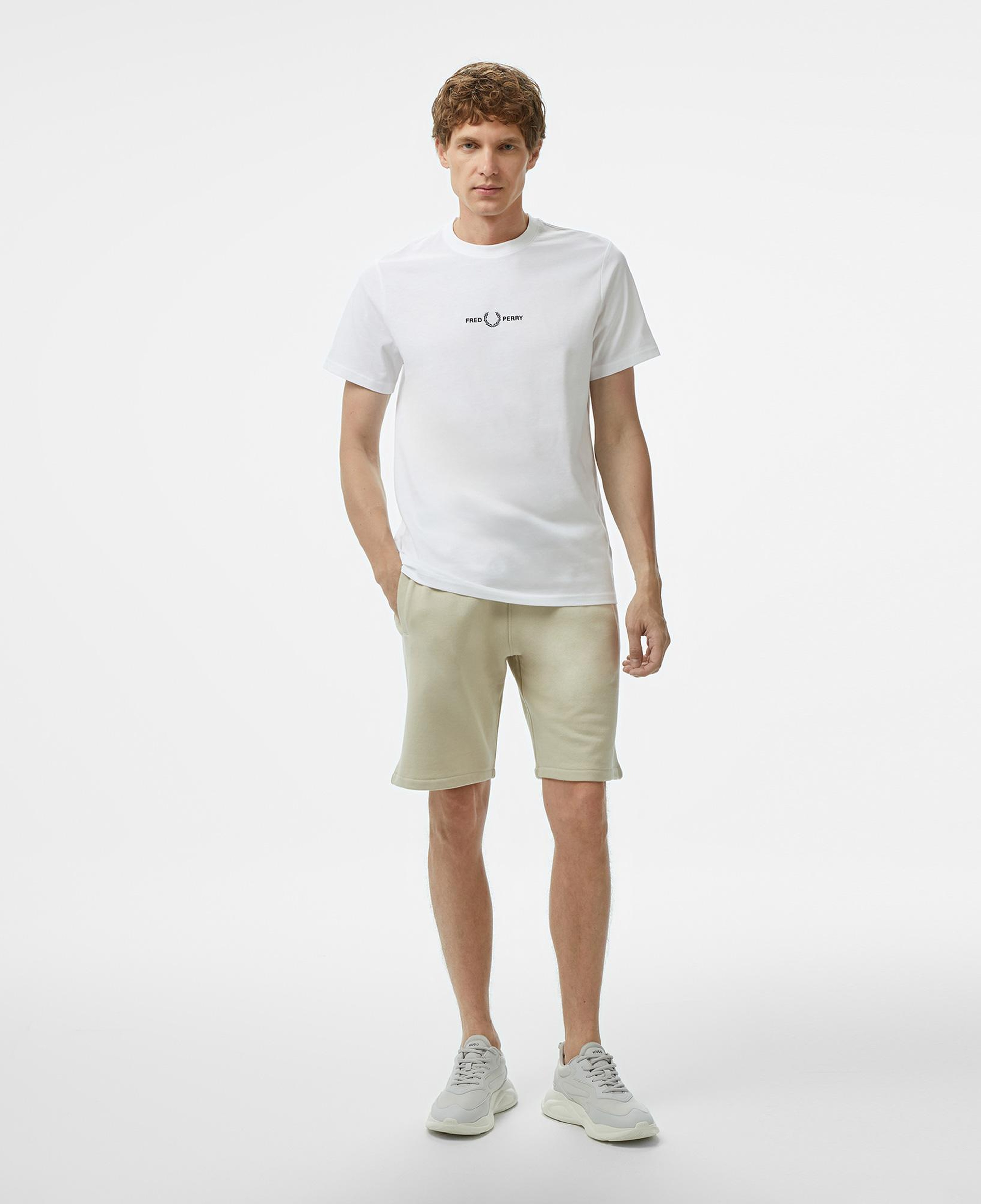 Fred Perry Embroidered Erkek Beyaz T-Shirt