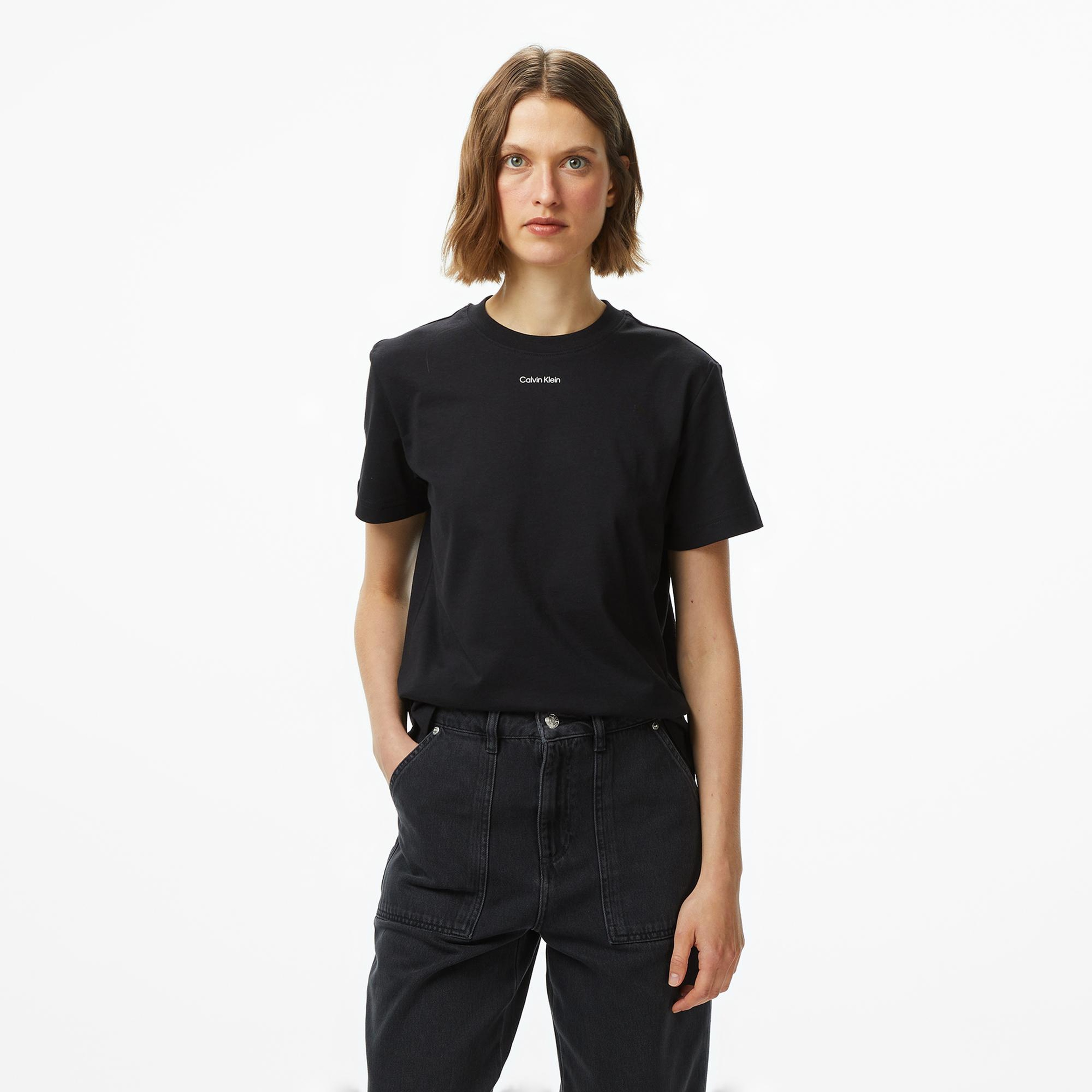 Calvin Klein 20S Classic Logo Kadın Siyah T-Shirt