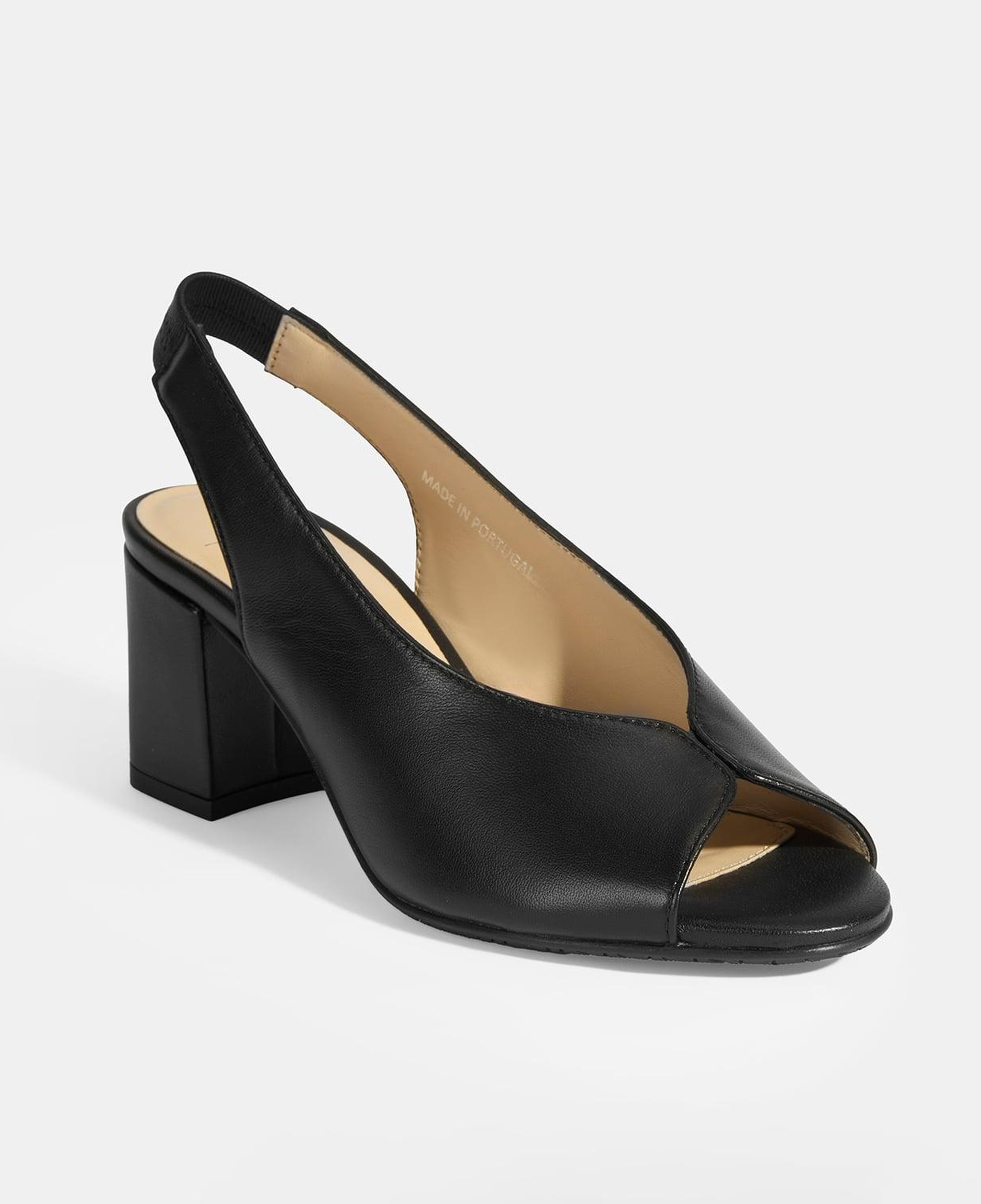 Kadın Siyah DesaComfort Lastik Bantlı Slingback Topuklu Ayakkabı