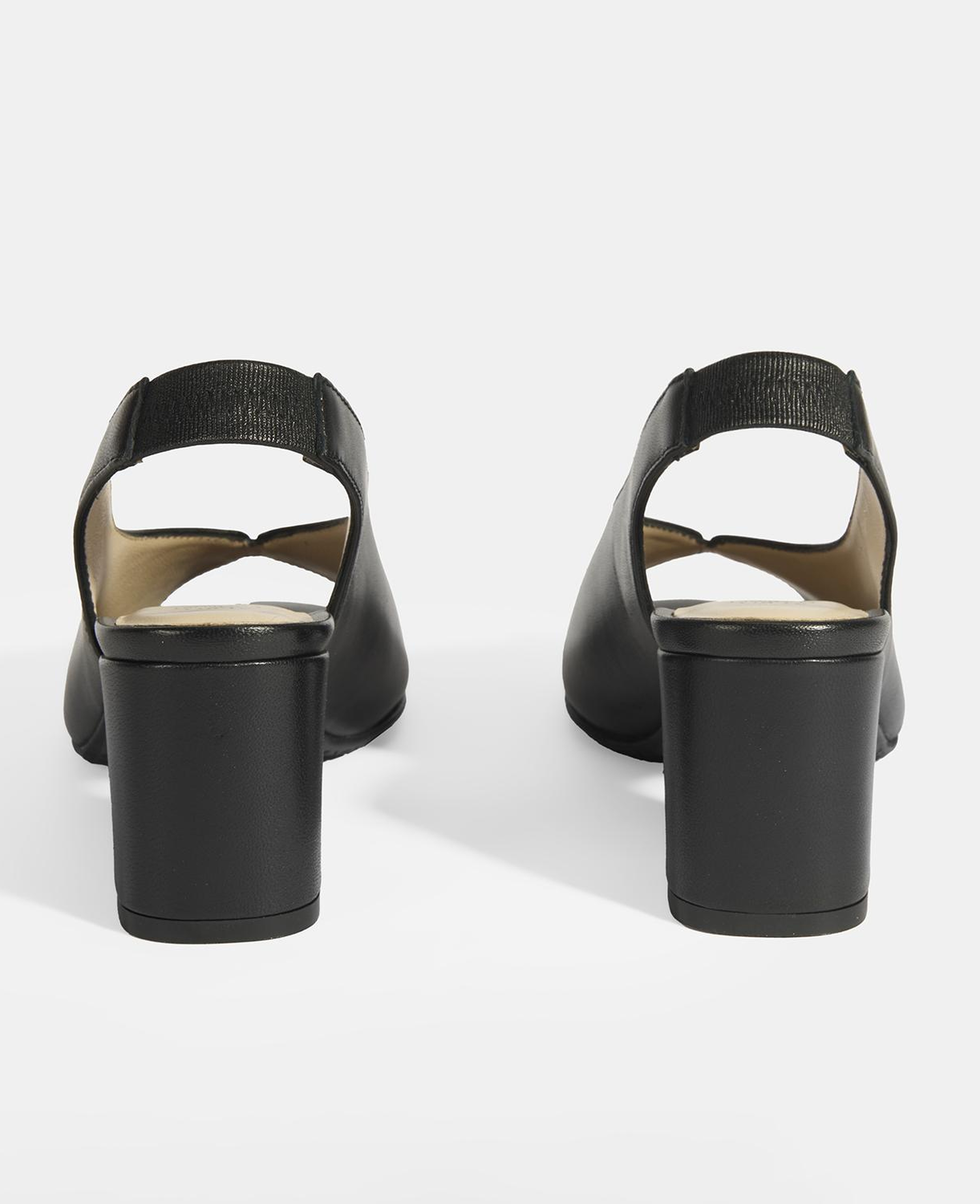 Kadın Siyah DesaComfort Lastik Bantlı Slingback Topuklu Ayakkabı