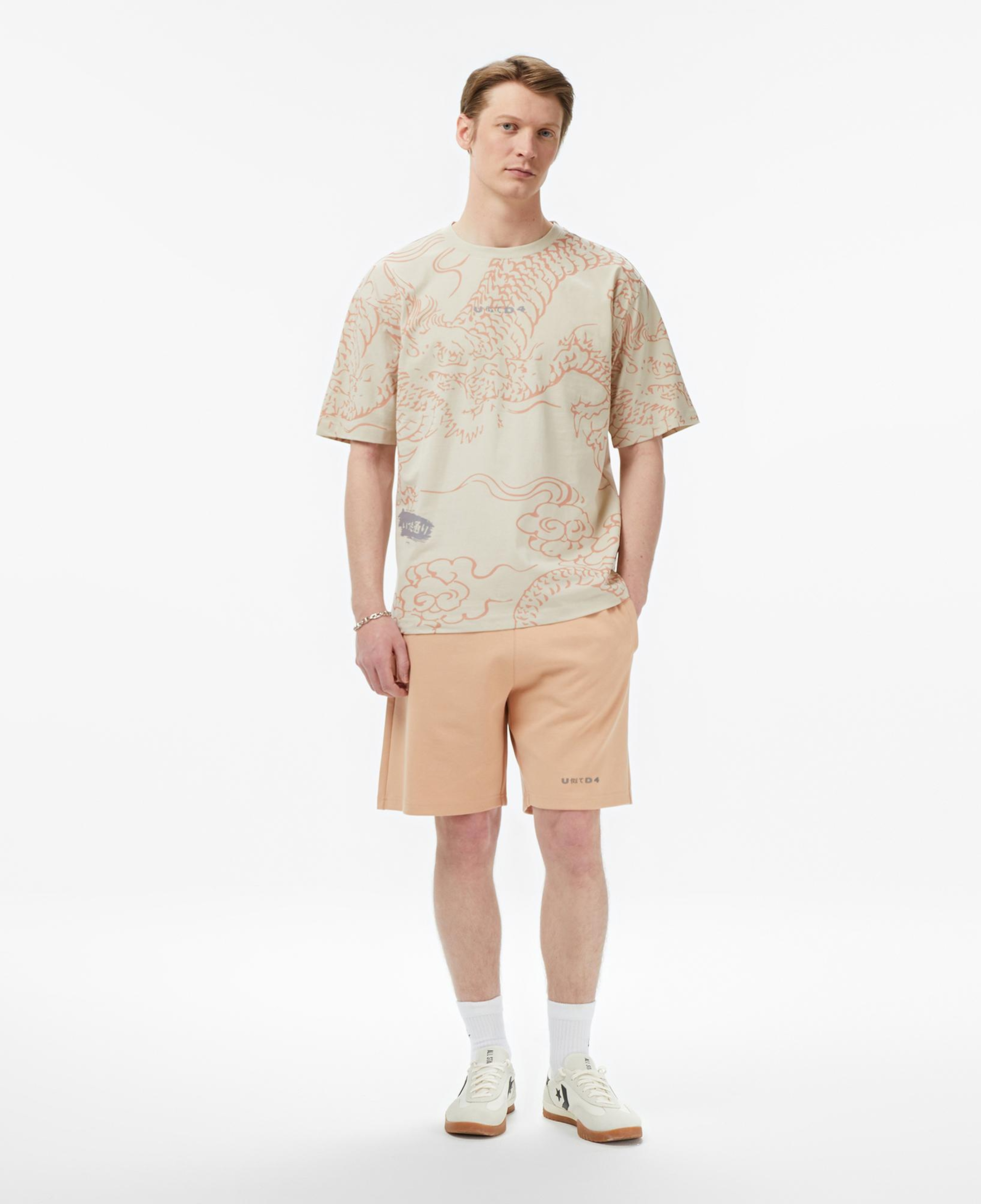 UNITED4 Regular Fit Erkek Krem T-Shirt