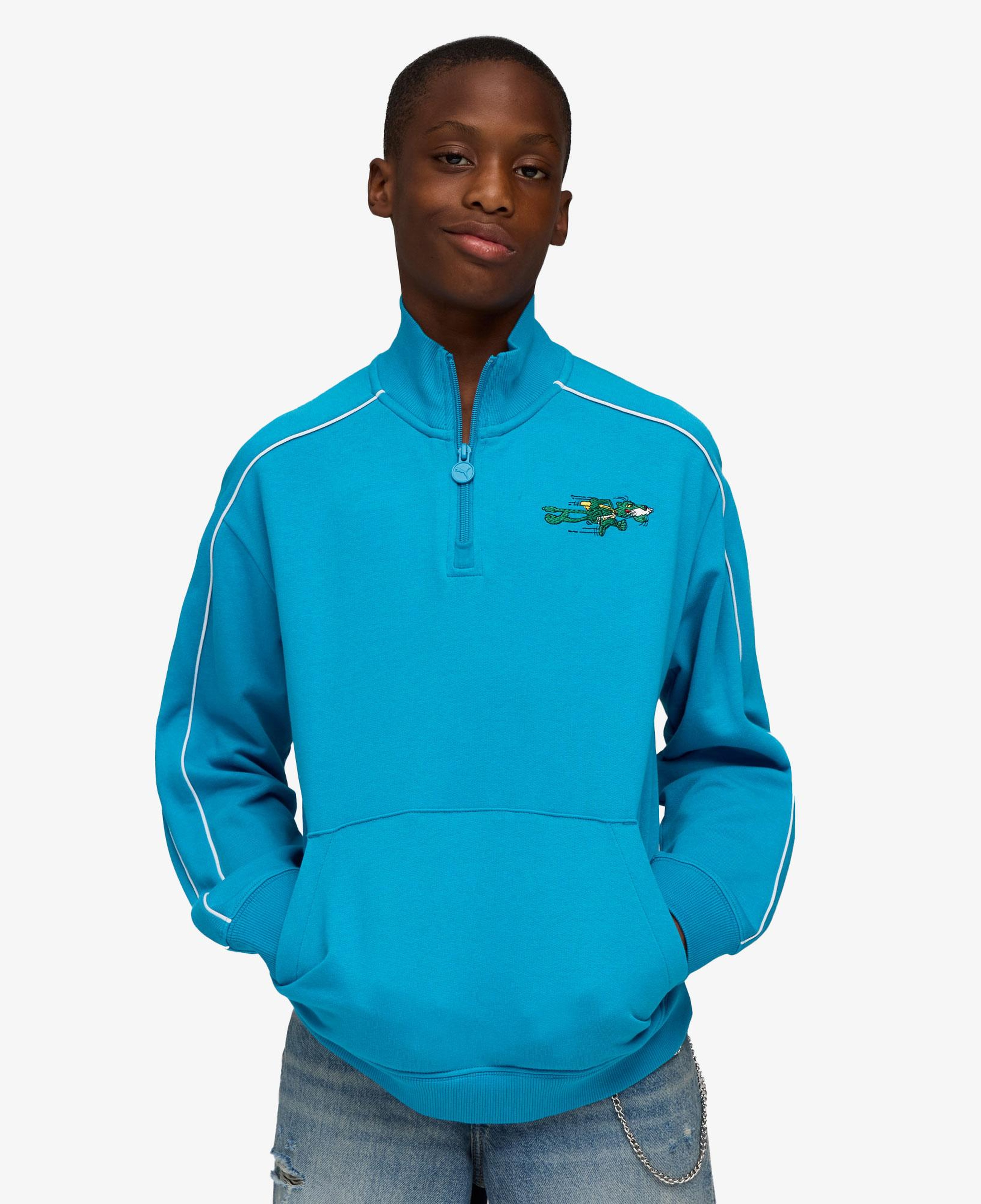 Puma T7 Super Çocuk Mavi Sweatshirt
