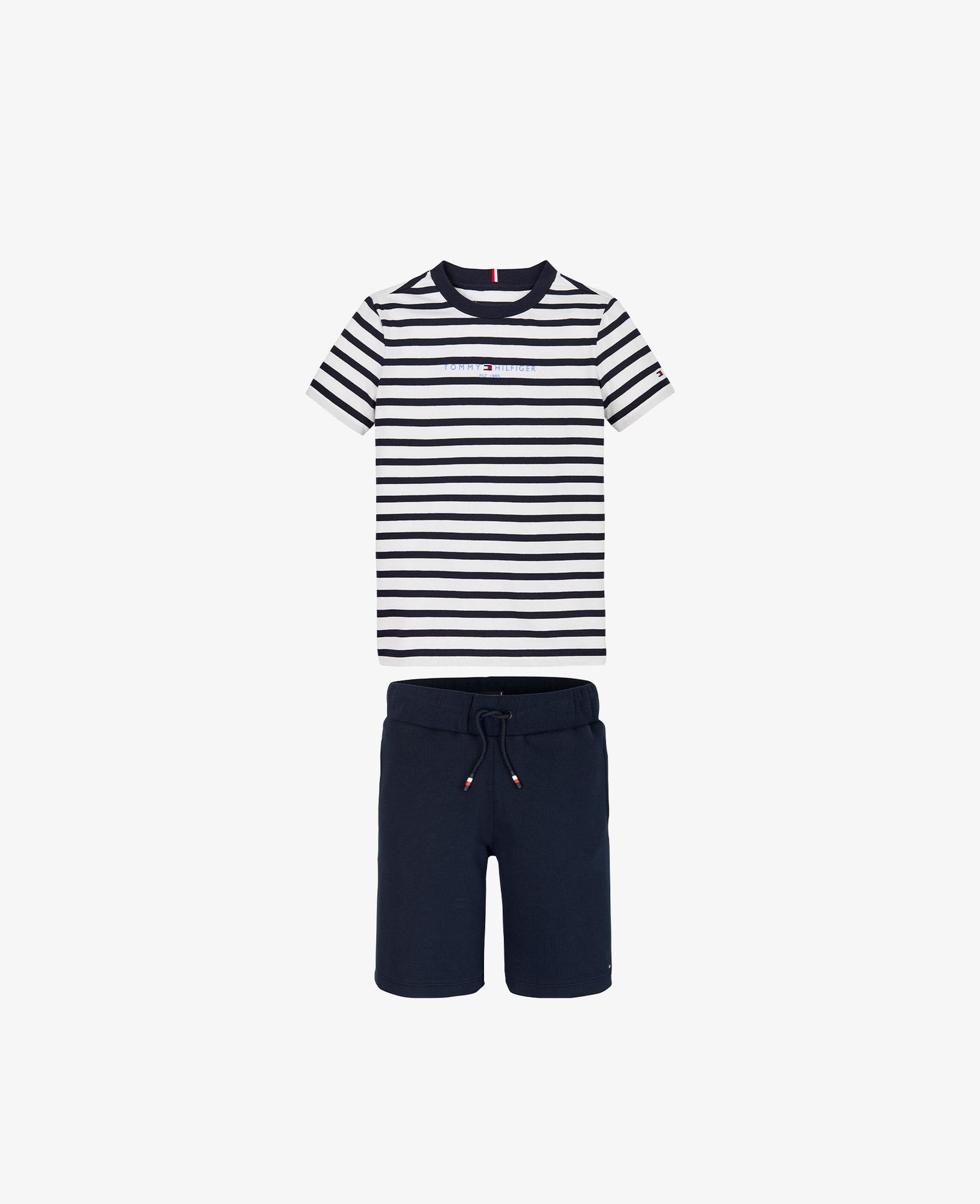 Tommy Hilfiger Çocuk Beyaz/Lacivert Şort Takım
