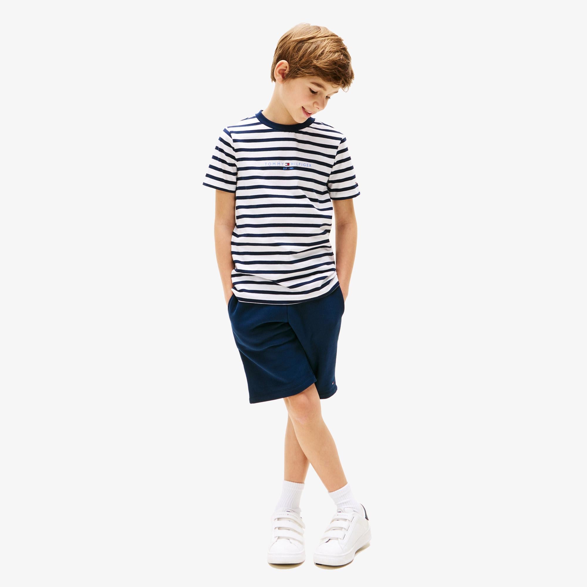 Tommy Hilfiger Çocuk Beyaz/Lacivert Şort Takım