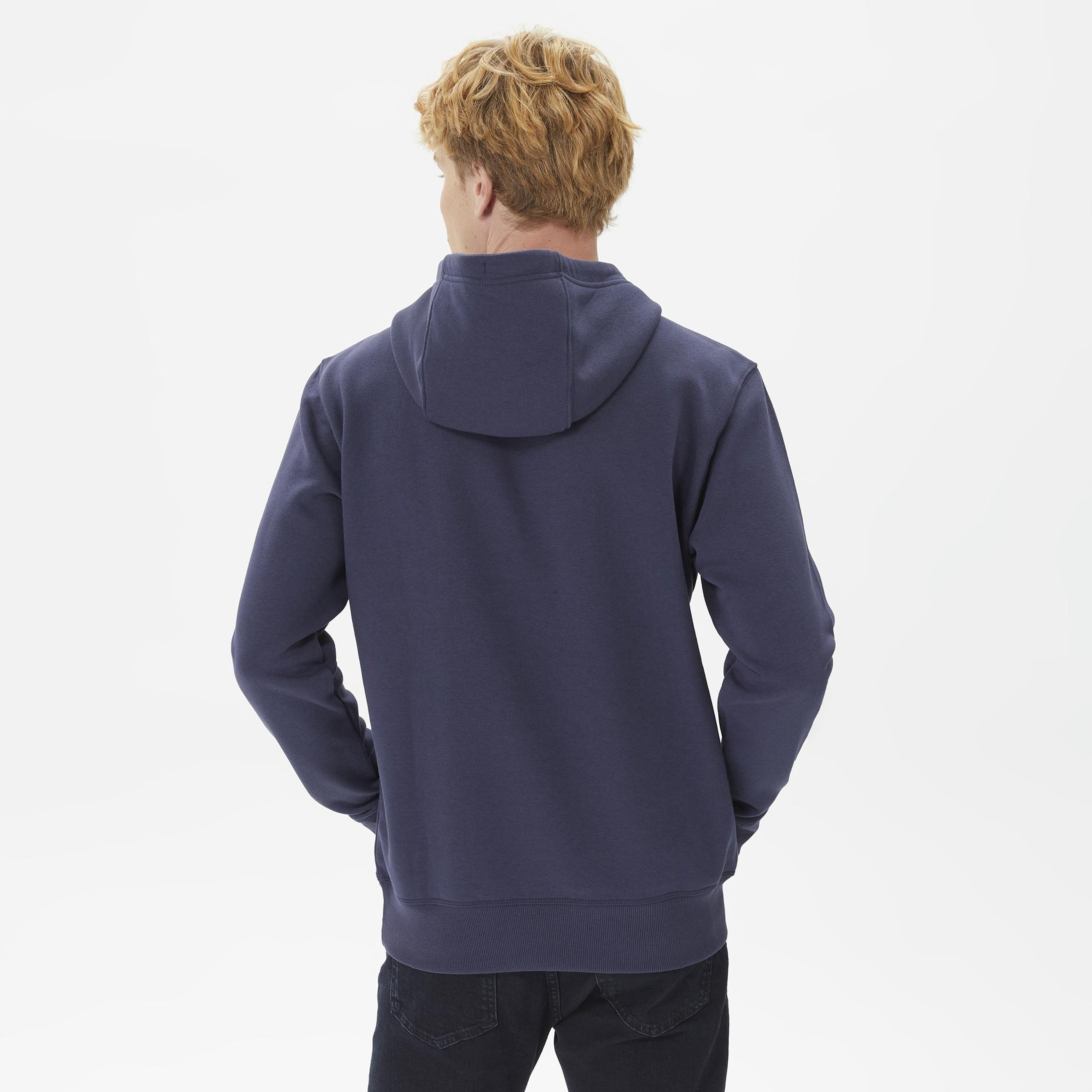 Tommy Jeans Regular Linear Hoodie Erkek Mavi Sweatshirt