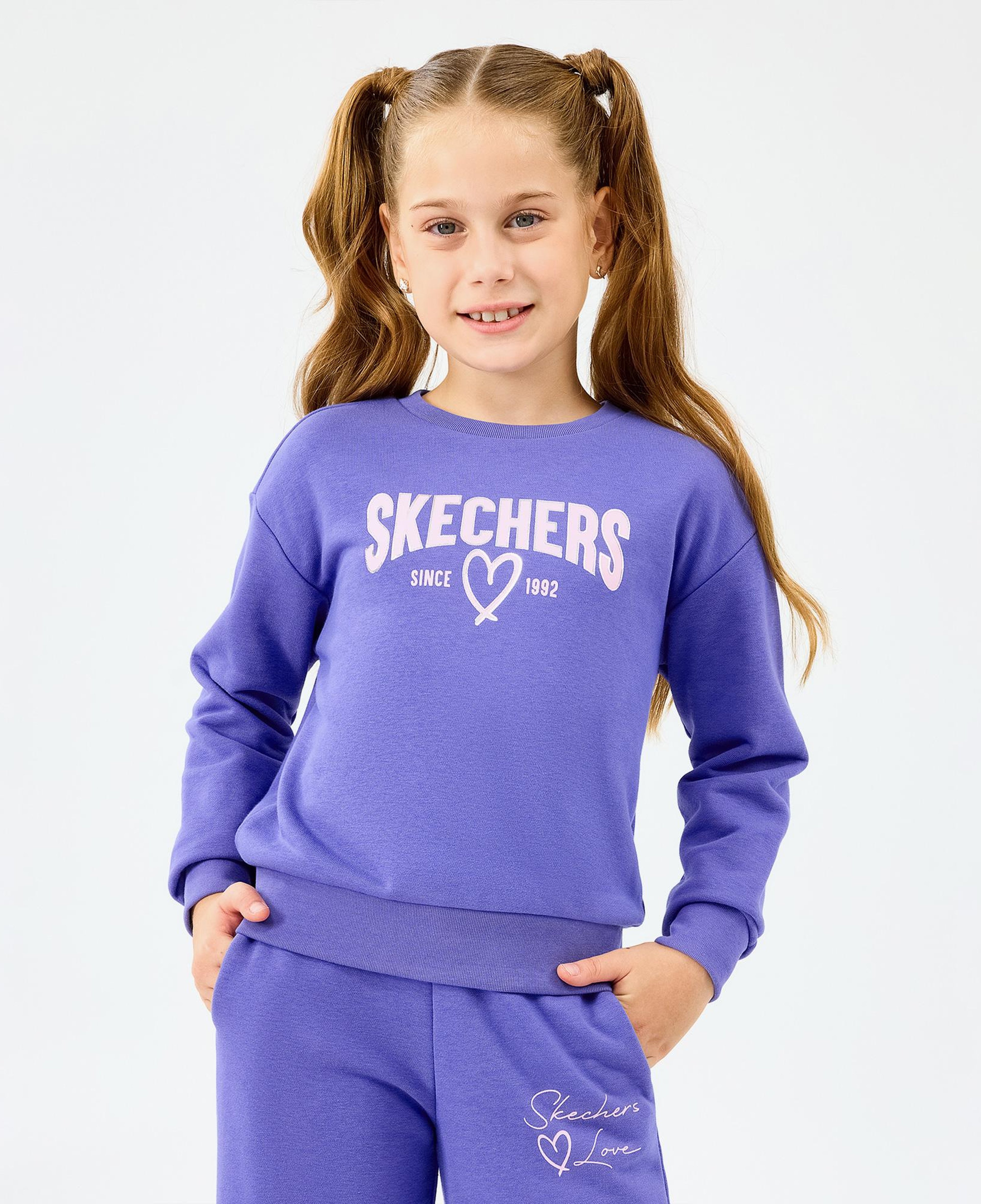 Skechers Lw Fleece Çocuk Mor Eşofman Üstü