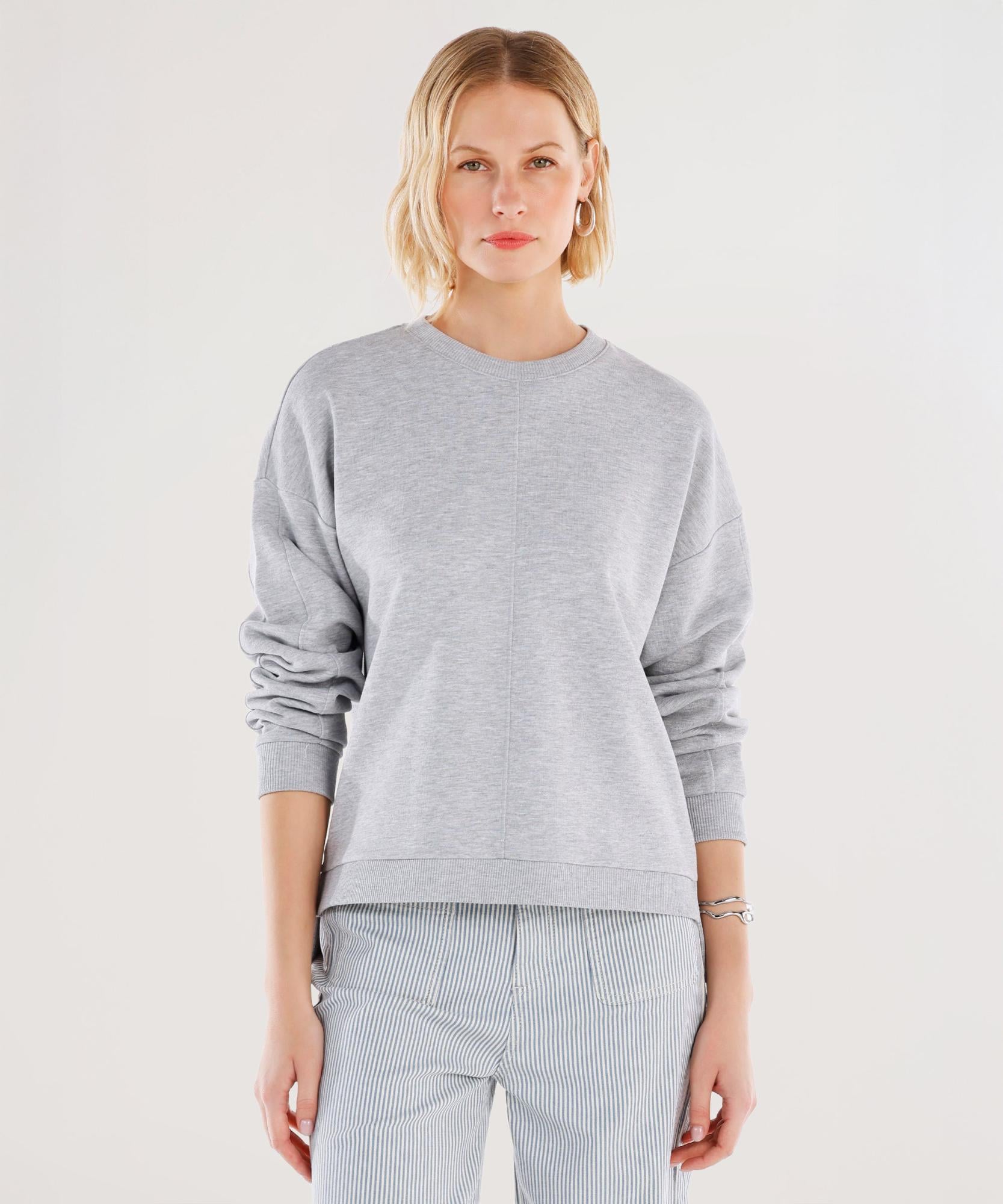YARGICI Dikiş Ve Yırtmaç Detaylı Bisiklet Yaka Sweatshirt