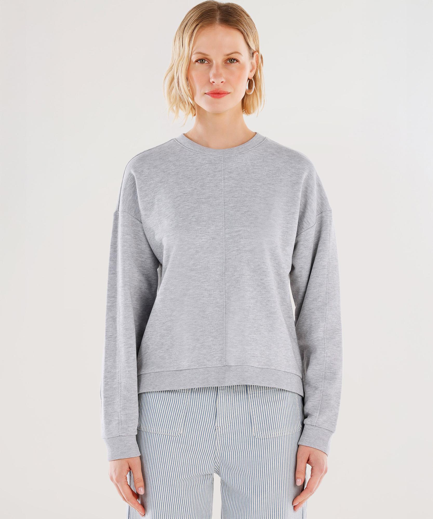 YARGICI Dikiş Ve Yırtmaç Detaylı Bisiklet Yaka Sweatshirt