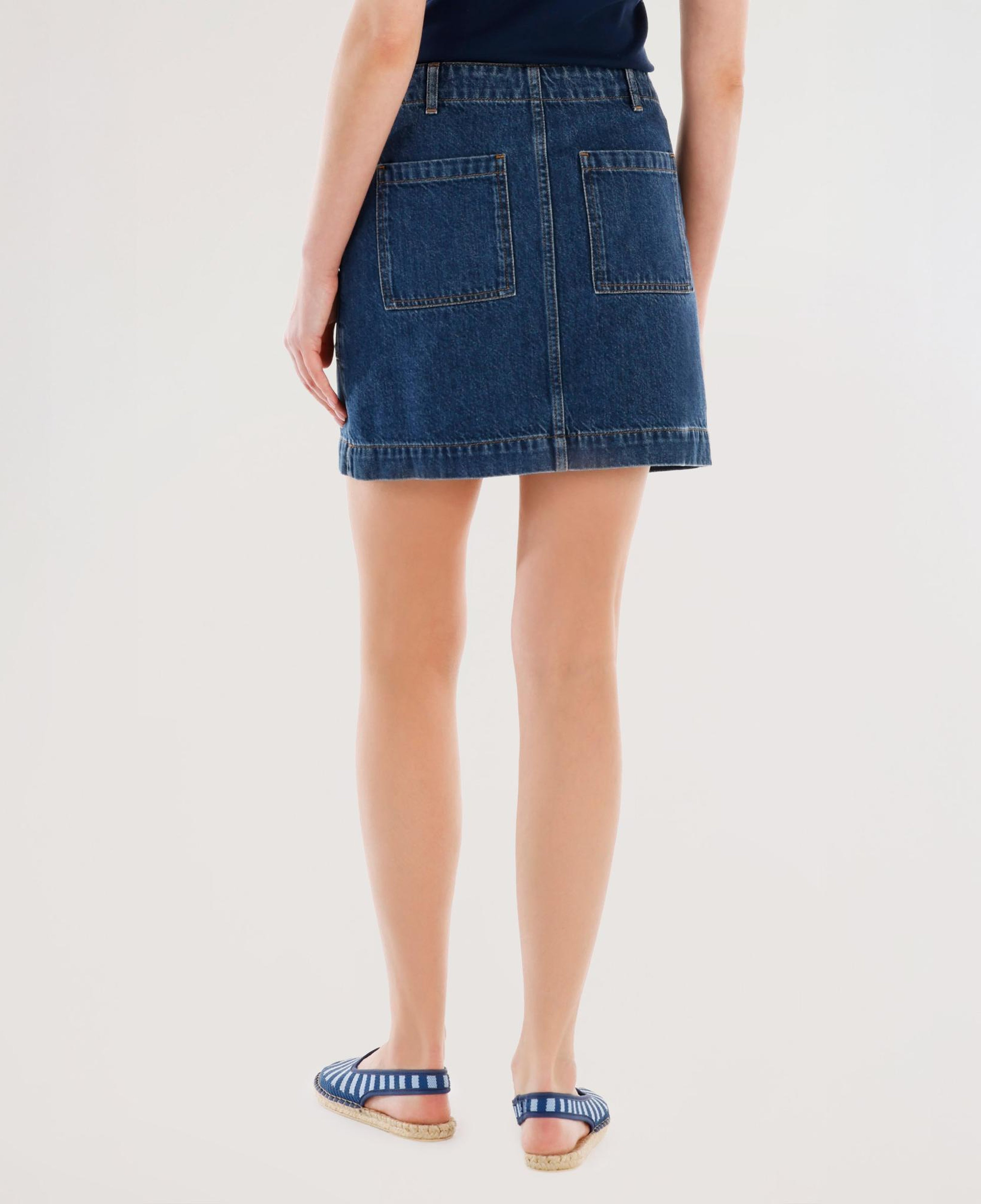 YARGICI Cepli Detaylı Kısa Denim Etek