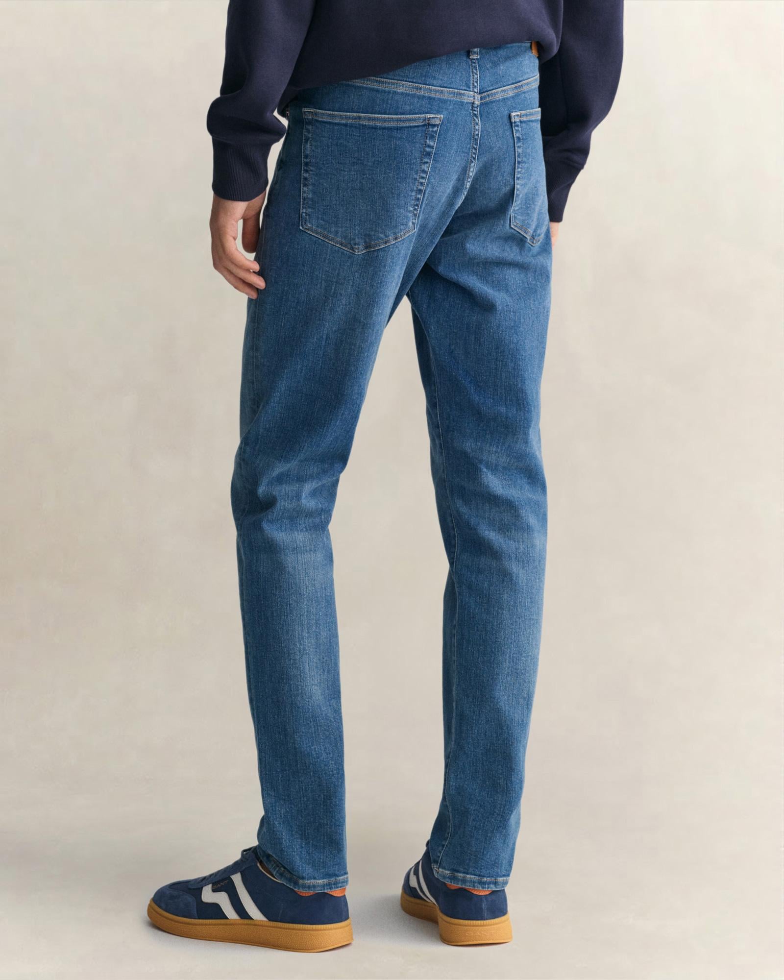 GANT Erkek Mavi Extra Slim Fit Jean Pantolon