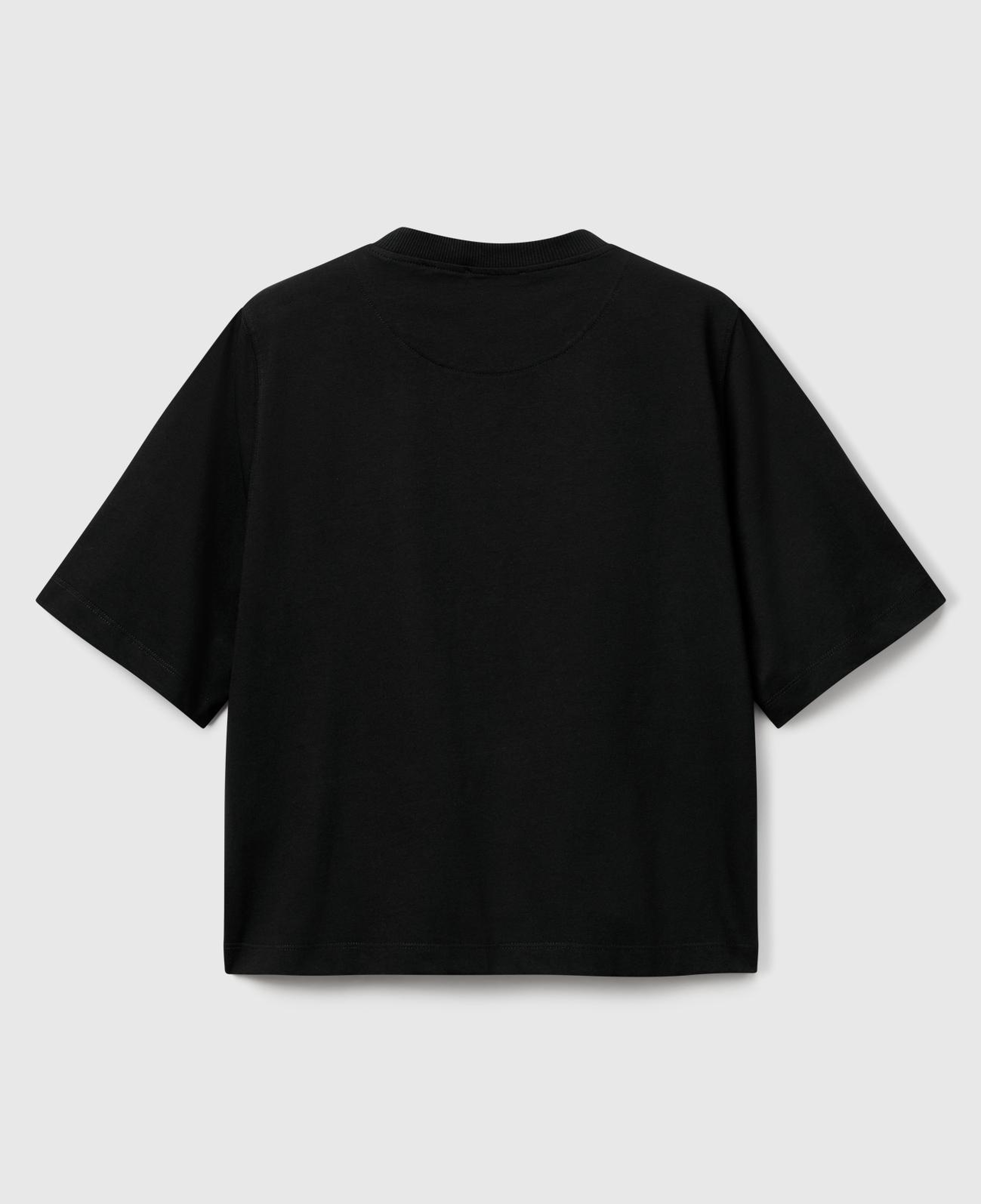 Kadın Siyah %100 Koton Boxy Fit T-Shirt