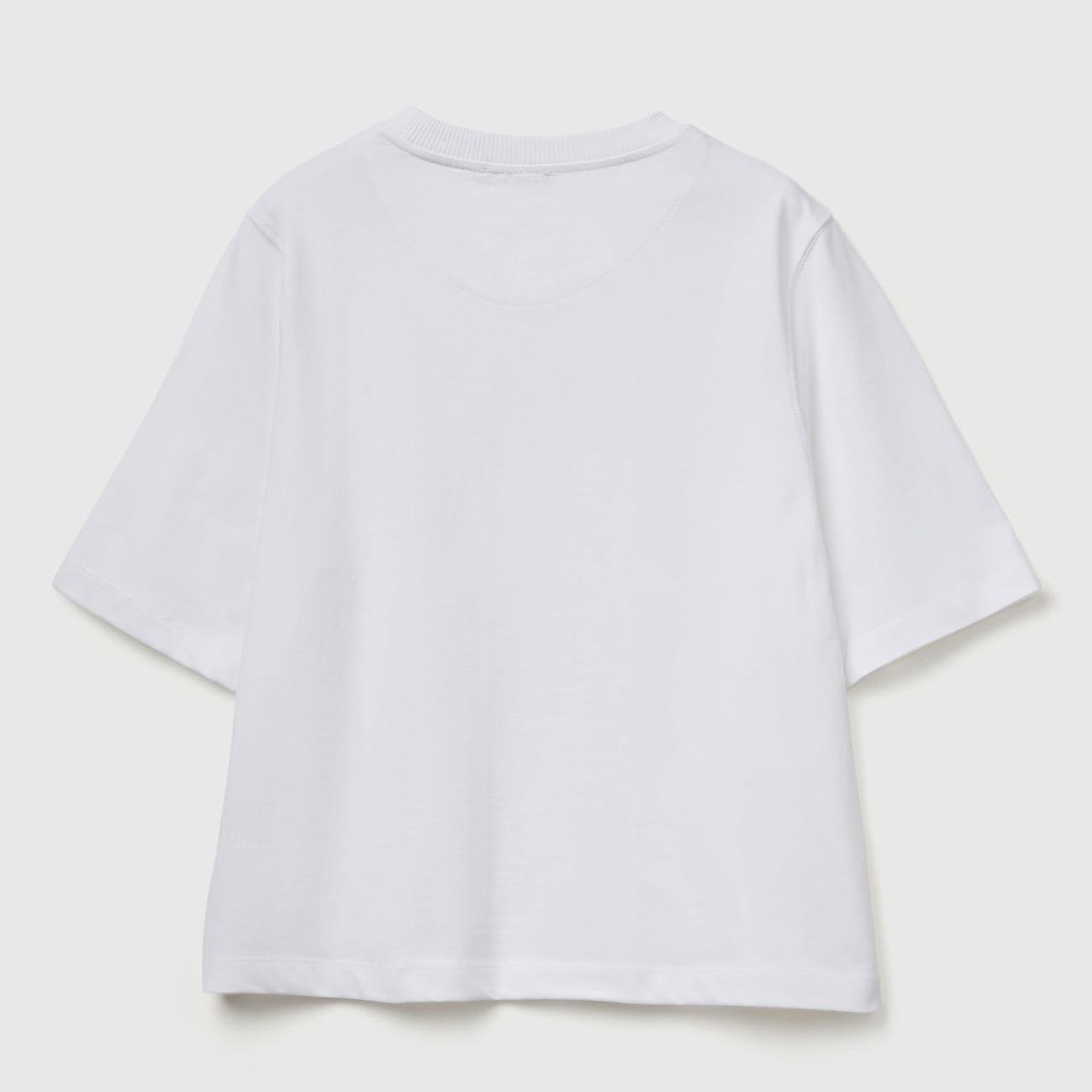 Kadın Beyaz %100 Koton Boxy Fit T-Shirt