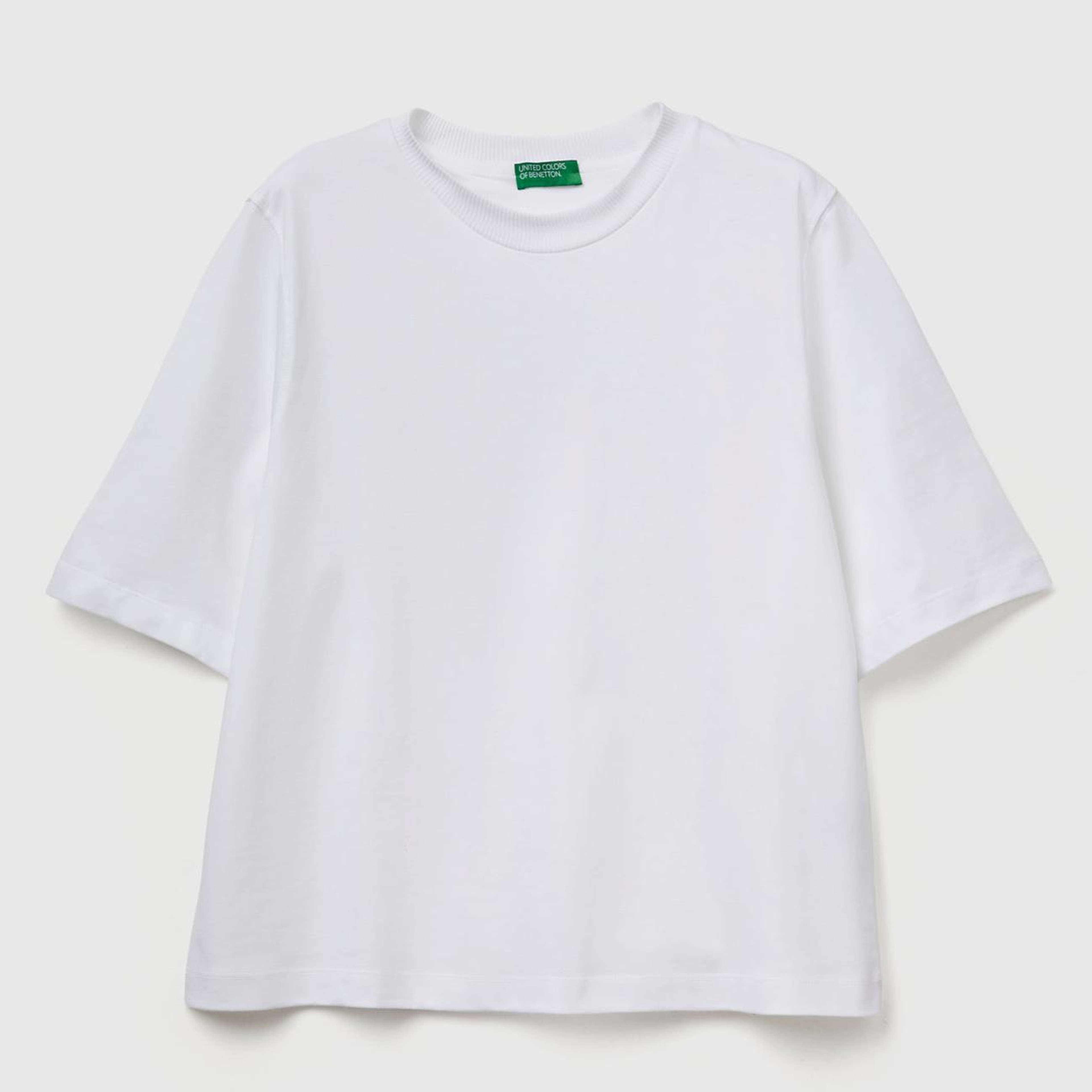Kadın Beyaz %100 Koton Boxy Fit T-Shirt
