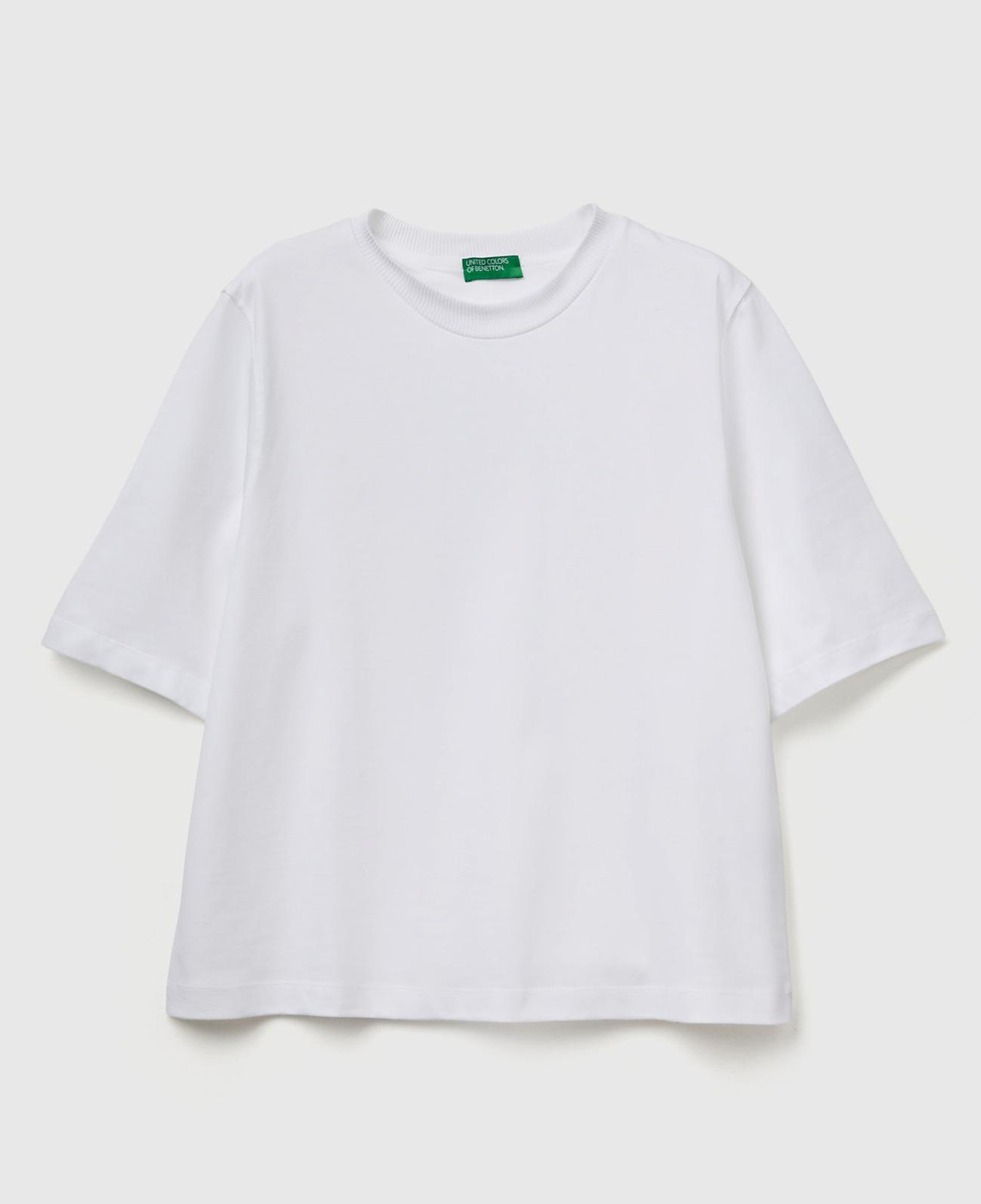 Kadın Beyaz %100 Koton Boxy Fit T-Shirt