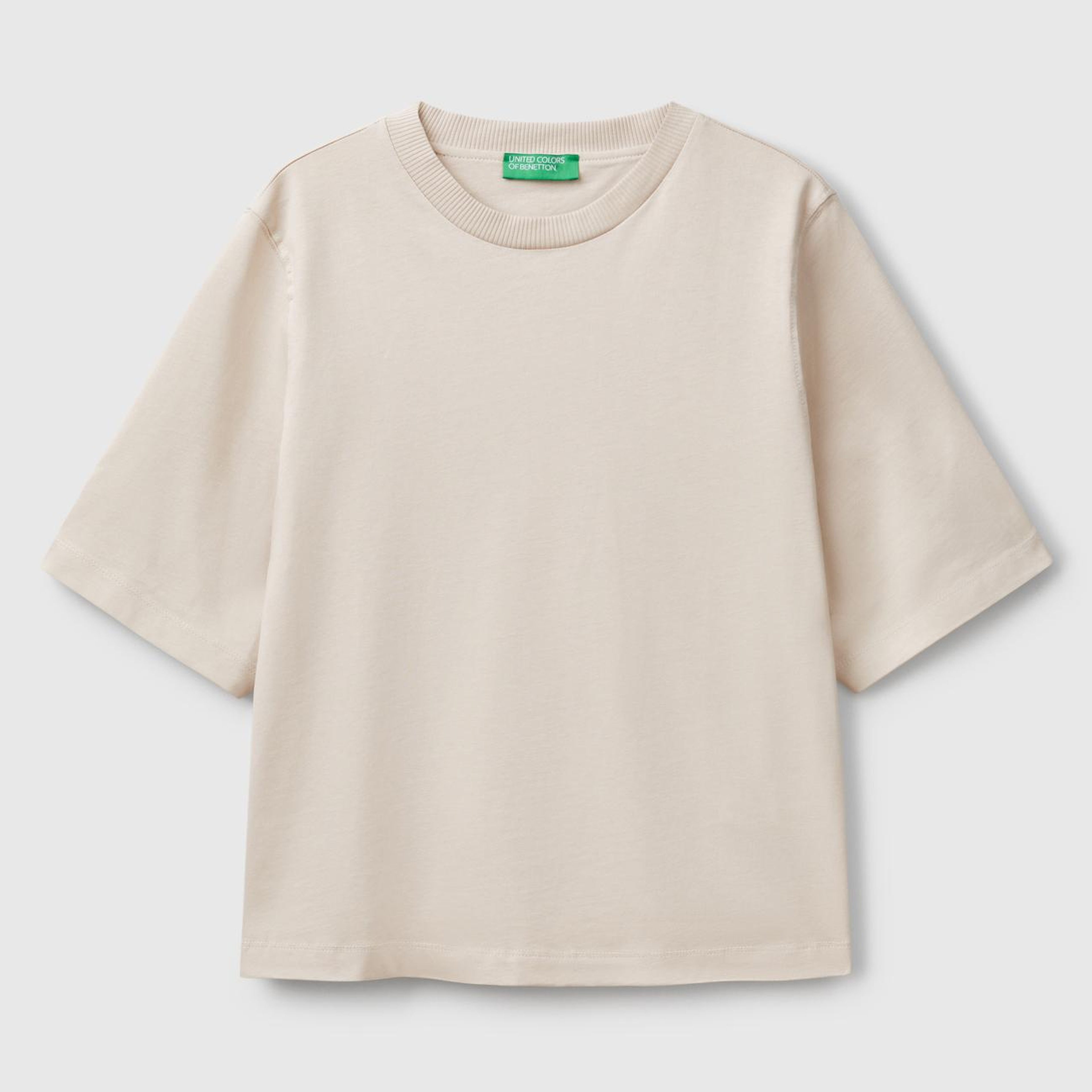Kadın Taş %100 Koton Boxy Fit T-Shirt