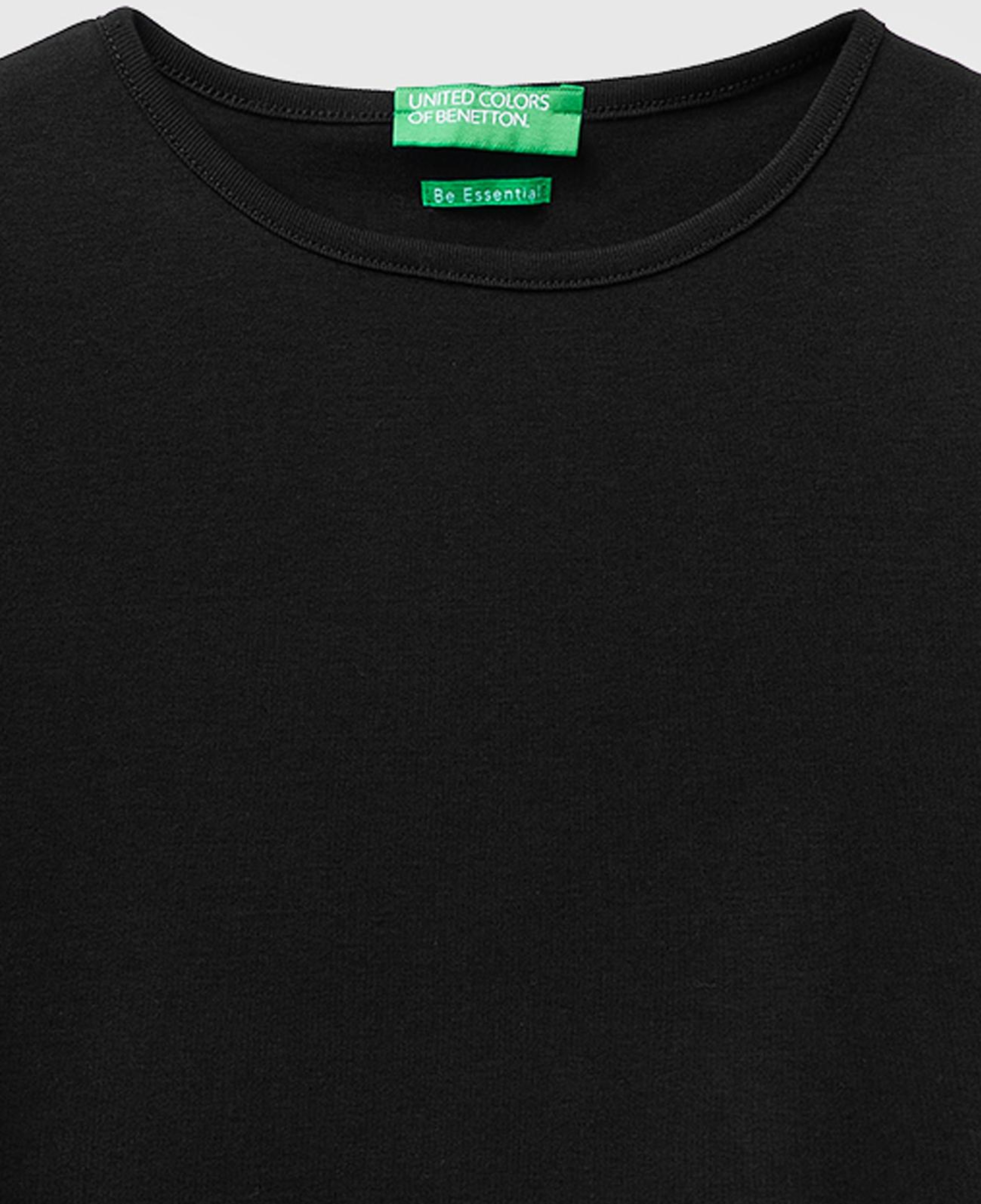 Kadın Siyah %100 Pamuk Bisiklet Yaka T-Shirt