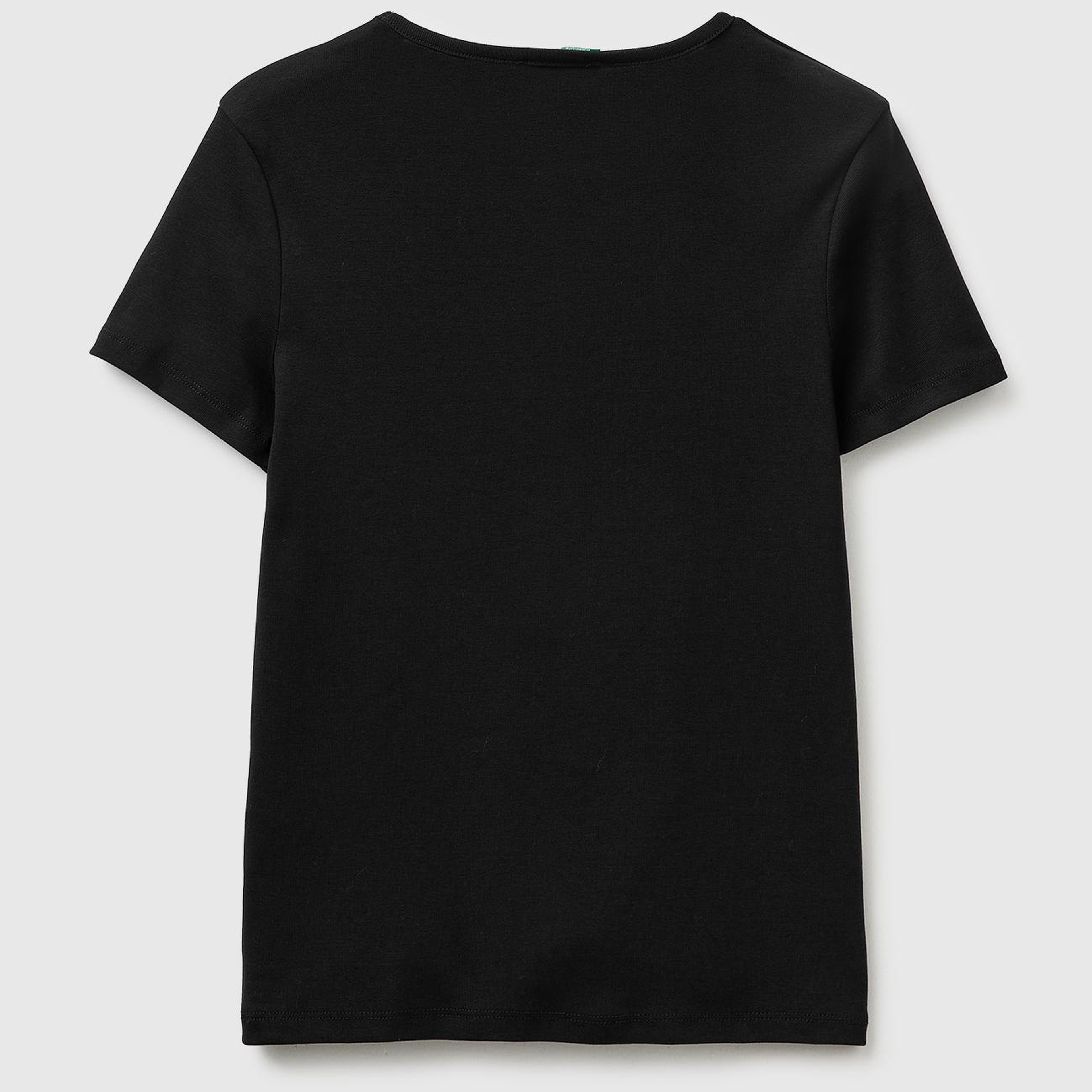Kadın Siyah %100 Pamuk Bisiklet Yaka T-Shirt